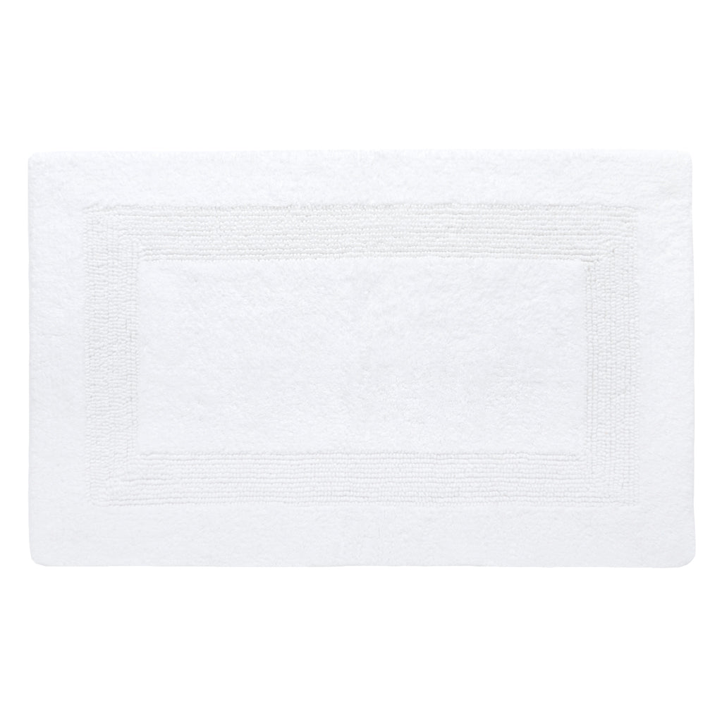 The White Tufted Border Bath Mat