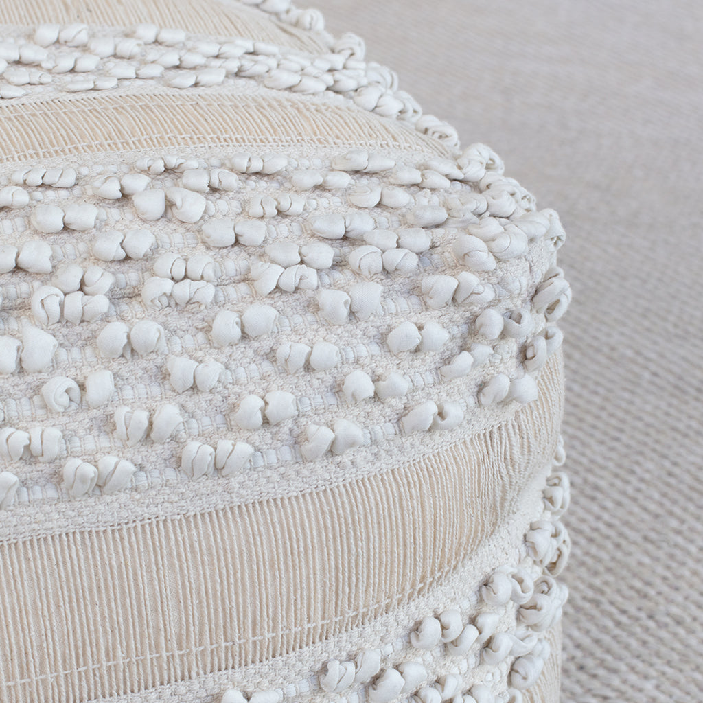 The Handwoven Stripe Moroccan Pouf