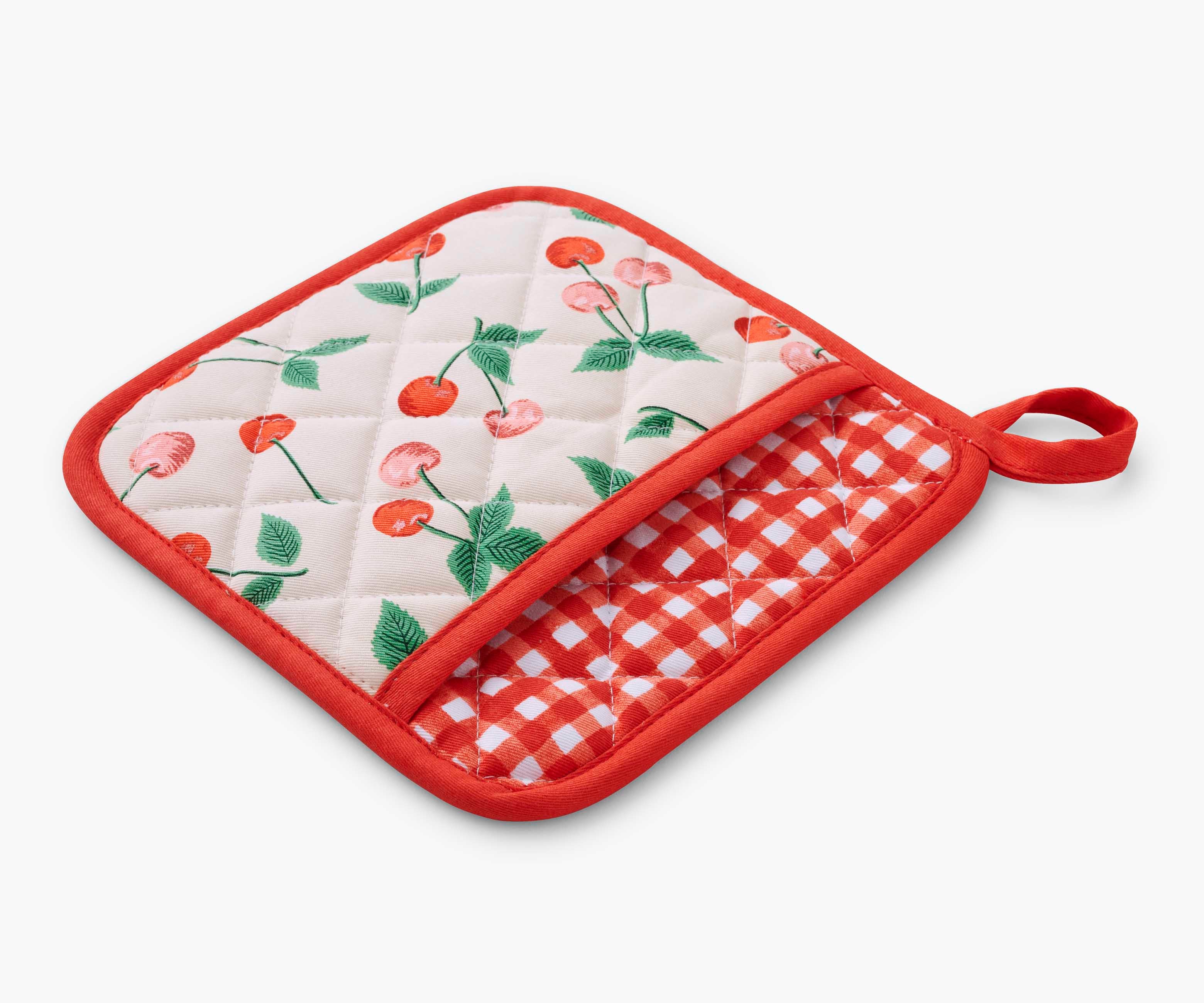 Oven Mitt and Pot Holder Set - Cherries