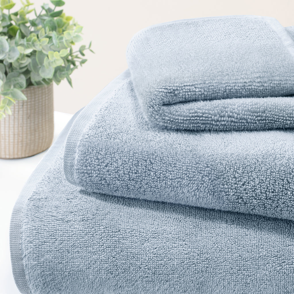 Plush Vista Blue Towel Essentials Bundle (2 Wash + 2 Hand + 2 Bath Towels)