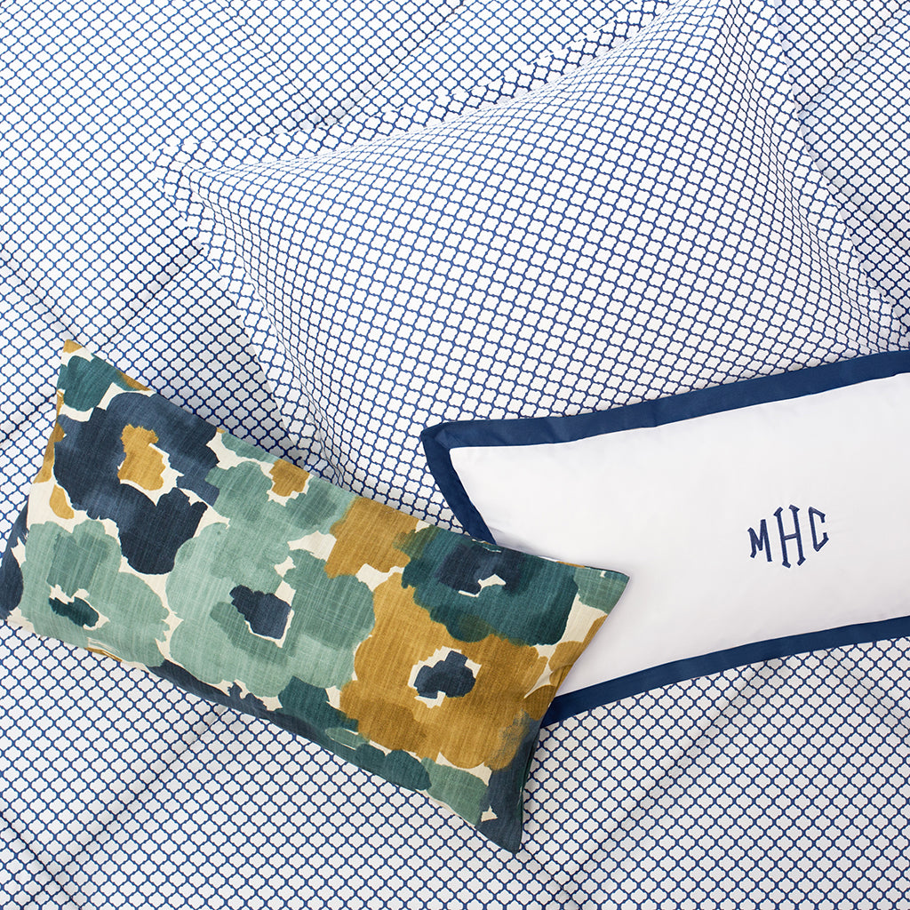The Linden Navy Blue Throw Pillow