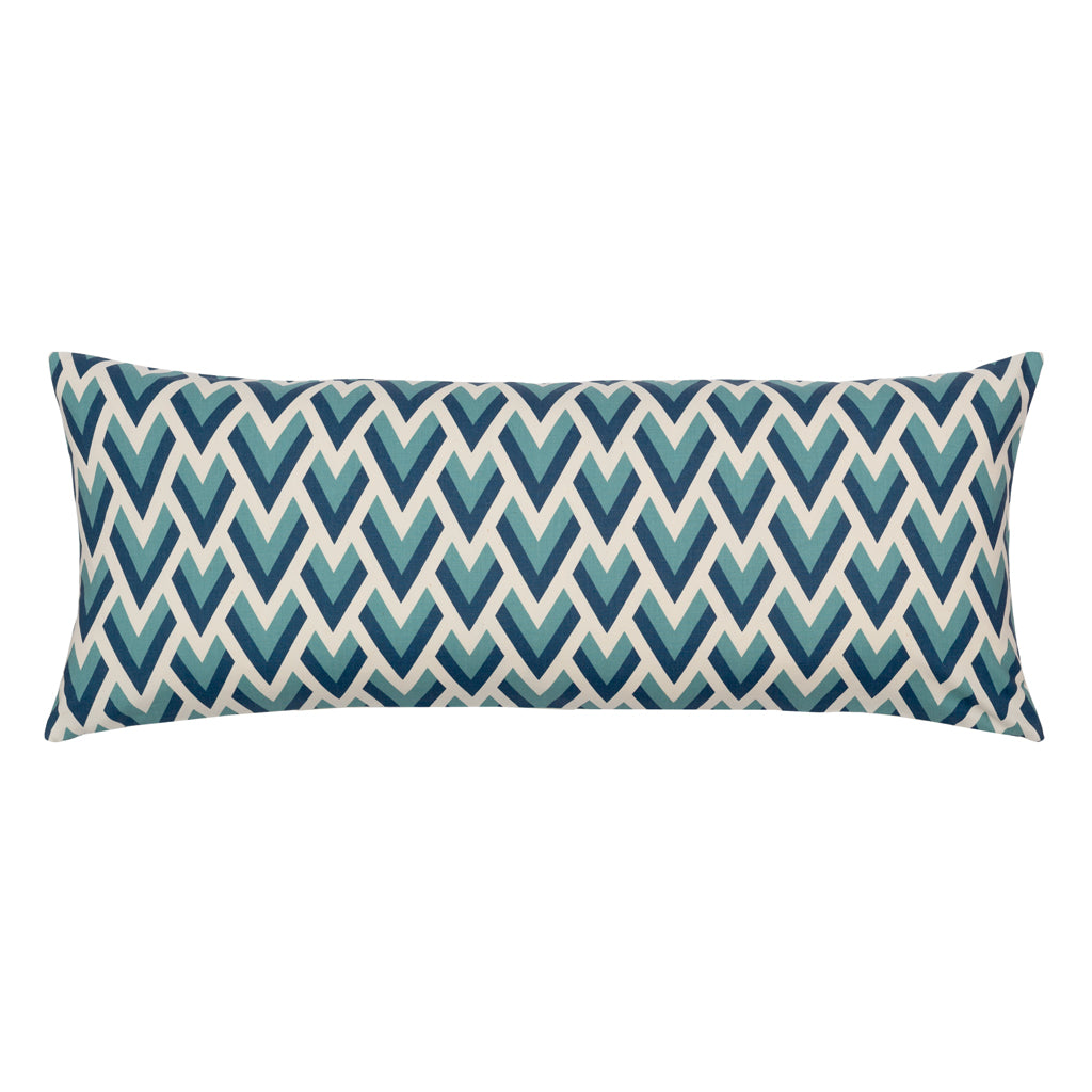 The Blue Peacock Extra Long Lumbar Throw Pillow