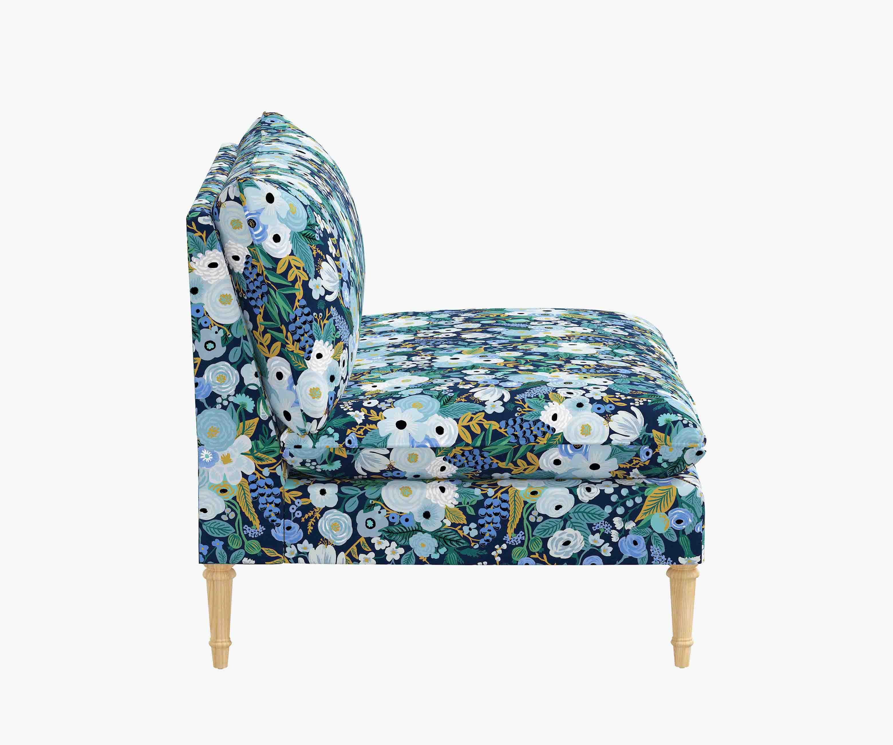 Louie Settee - Garden Party Blue