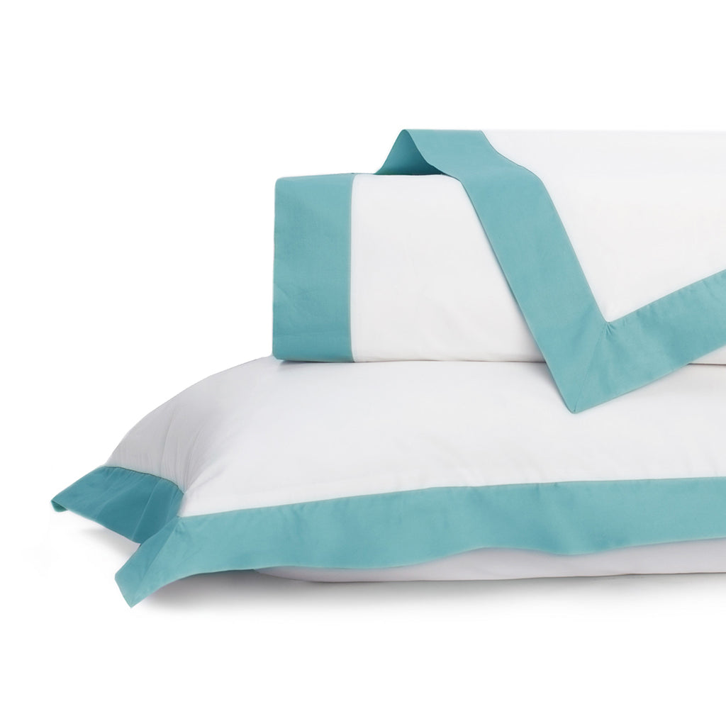 Turquoise Linden Border Duvet Cover