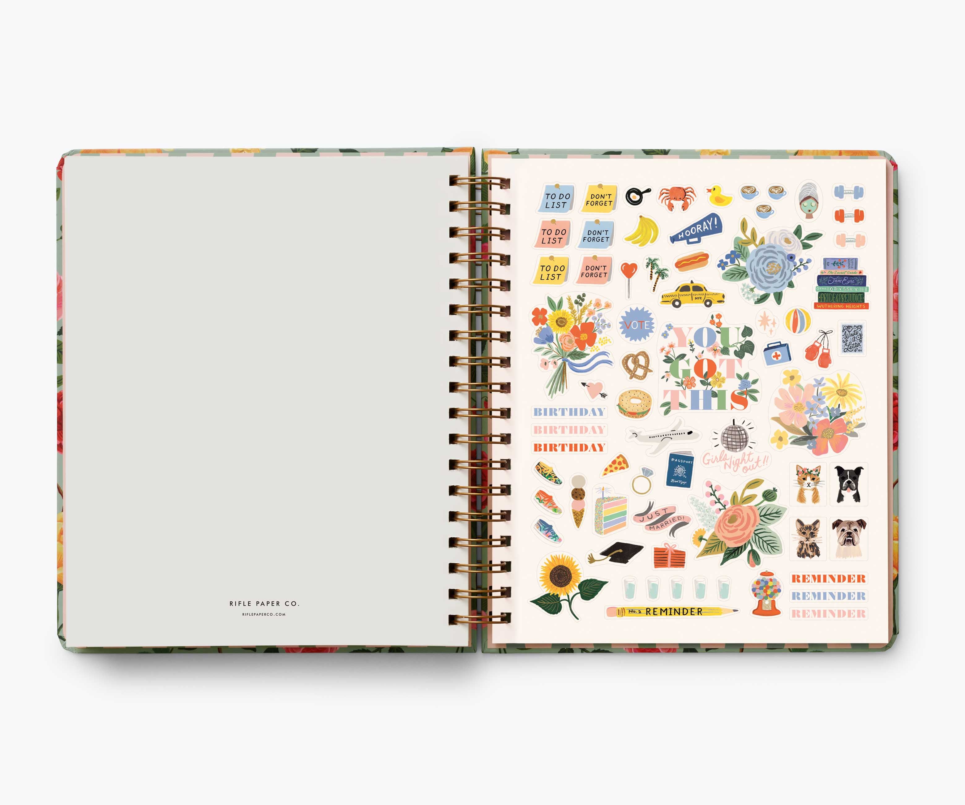 2024-2025 17-Month Academic Hardcover Spiral Planner - Roses