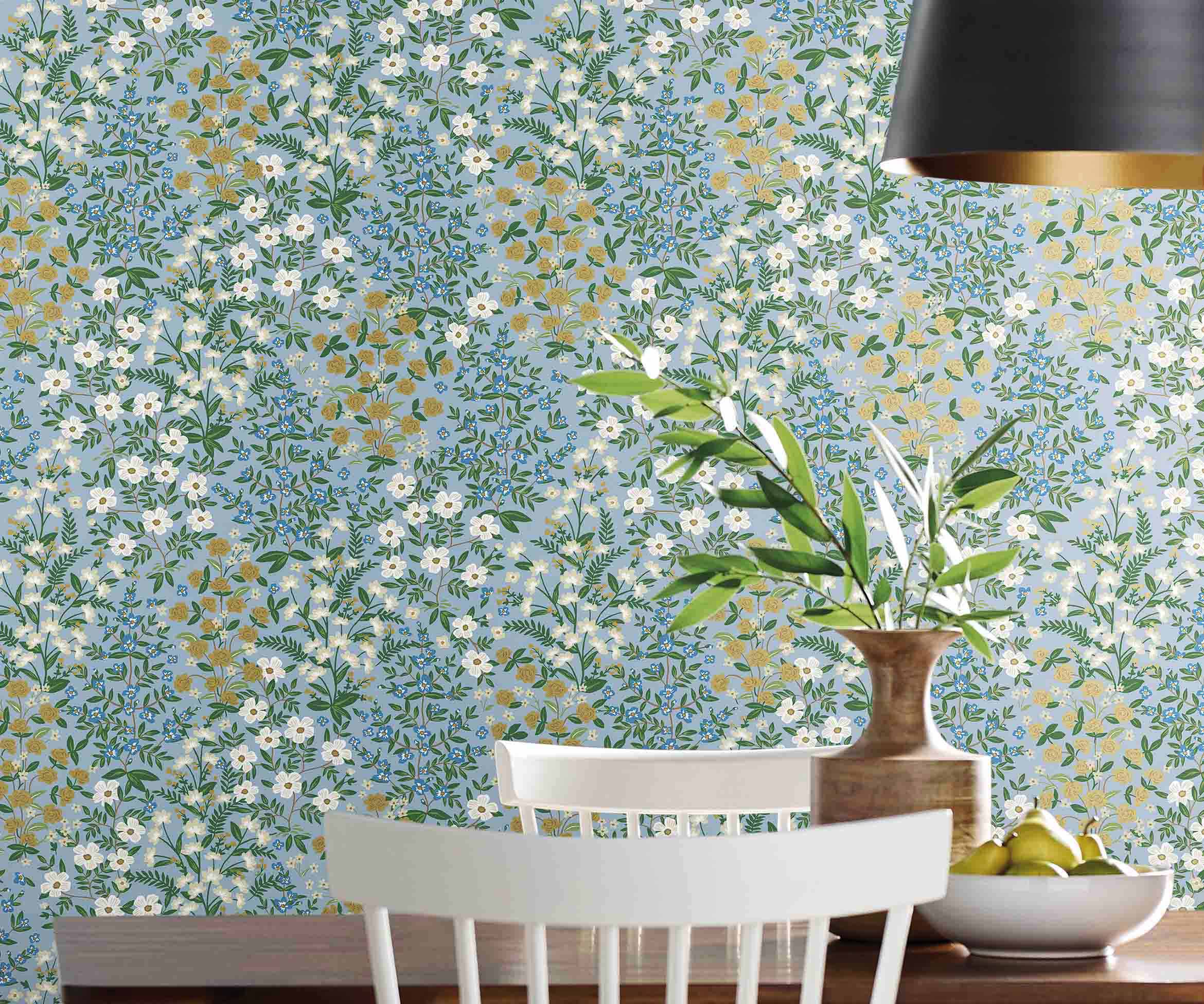 Wildwood Garden Wallpaper Sample - Blue