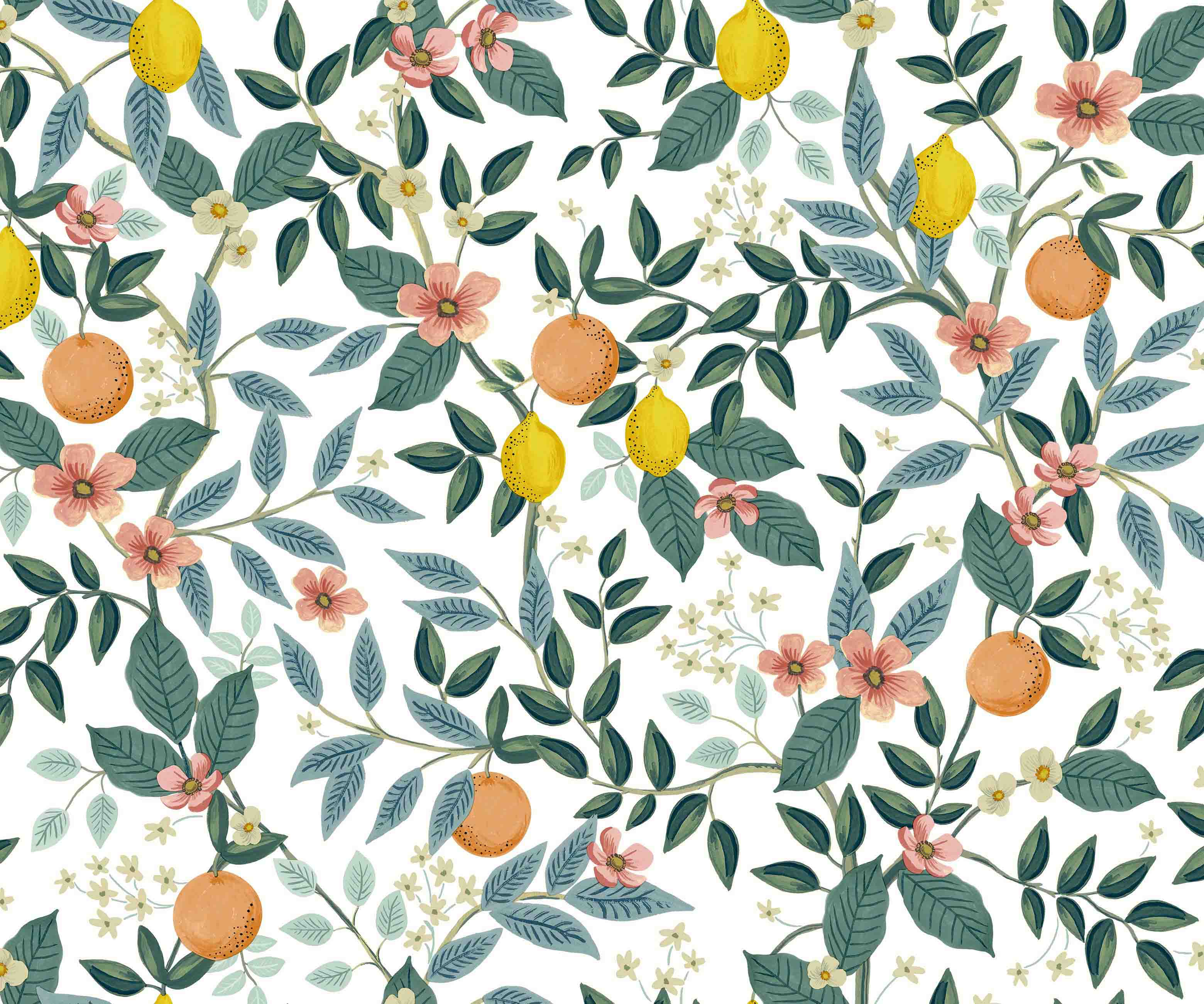 Citrus Grove Peel & Stick Wallpaper - White