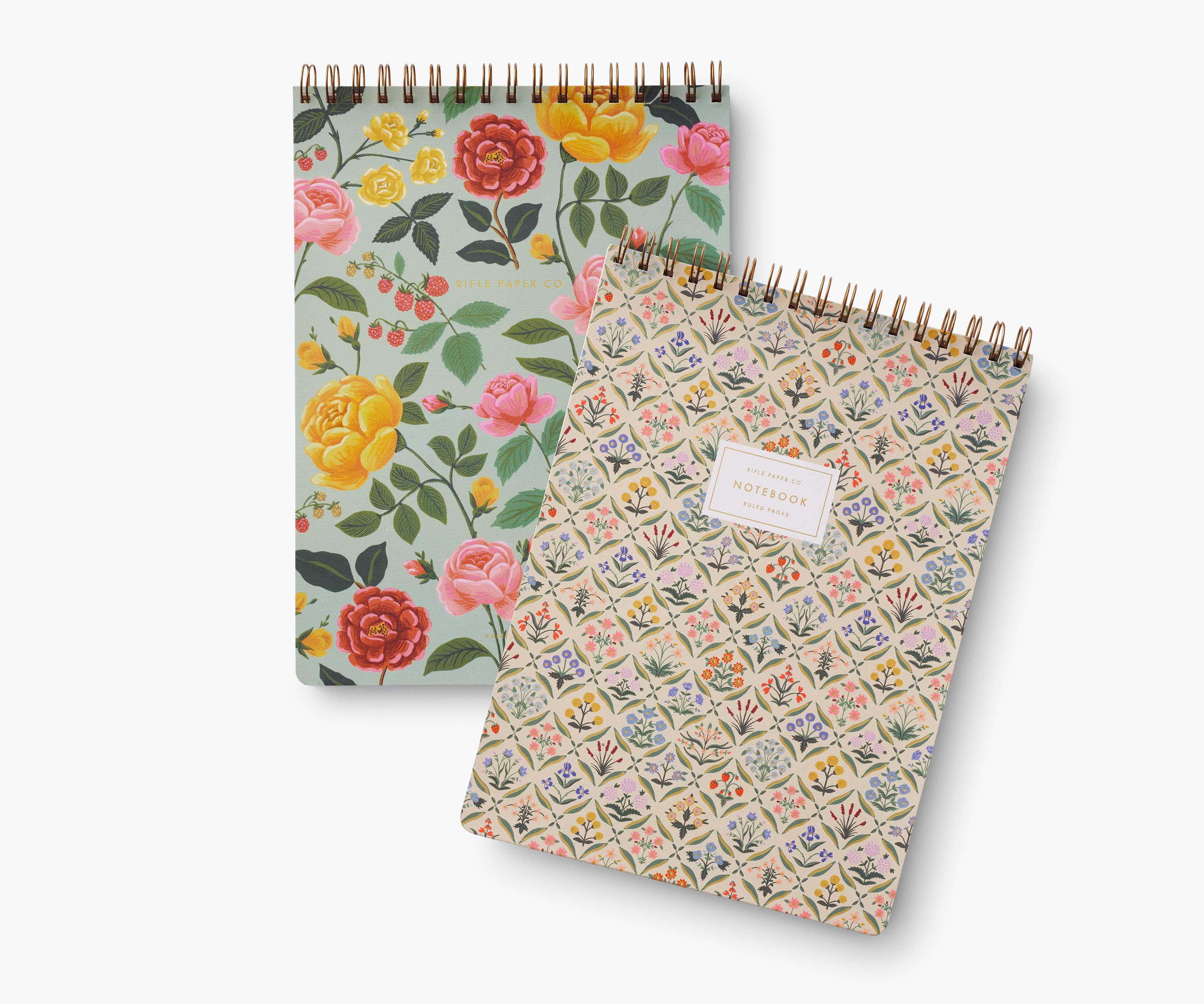 Large Top Spiral Notebook - Roses