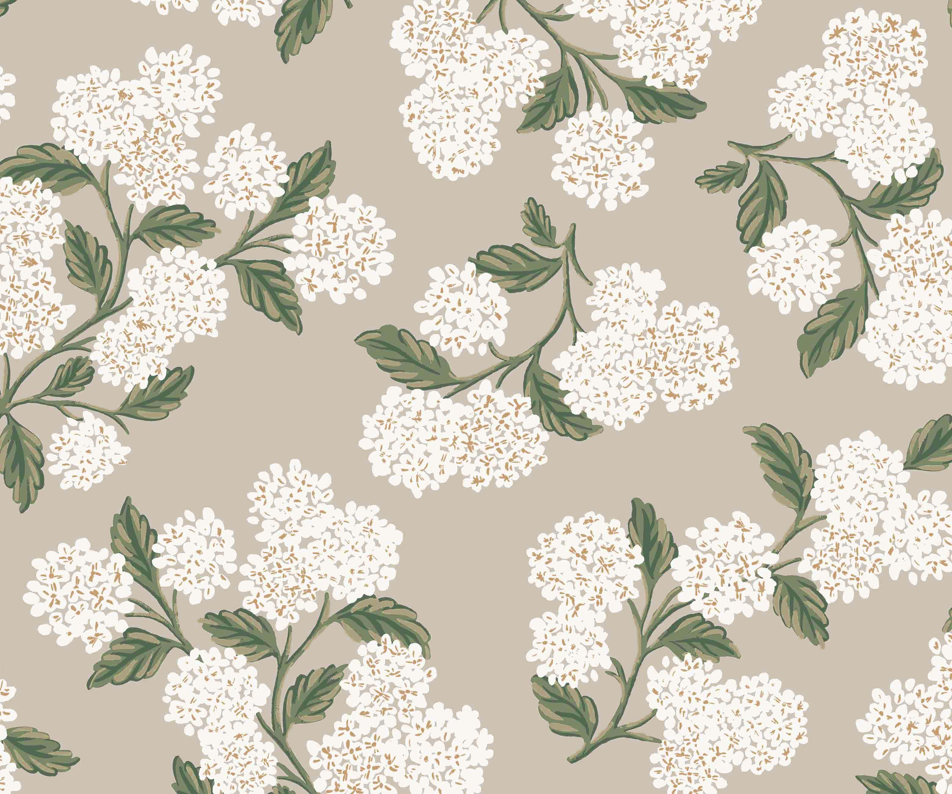 Hydrangea Wallpaper - Linen