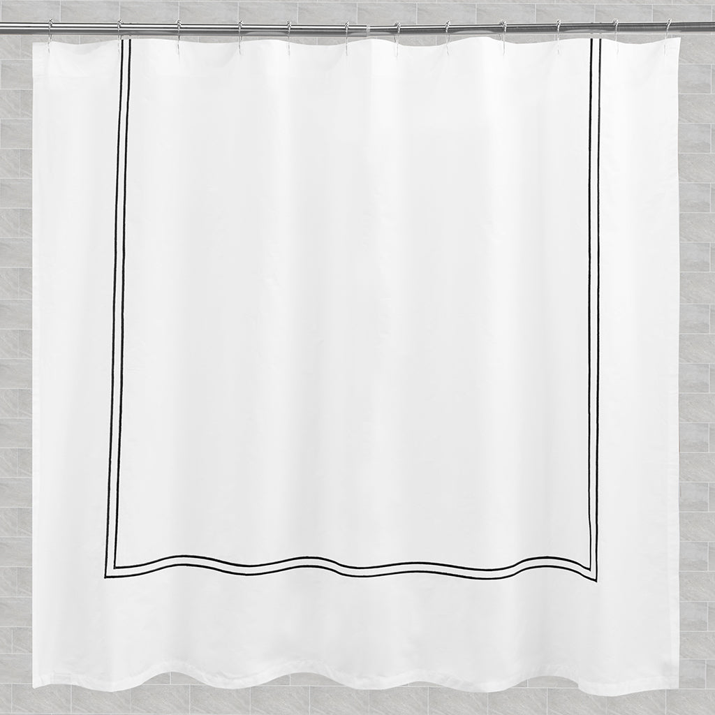 The Lines Embroidered Shower Curtain