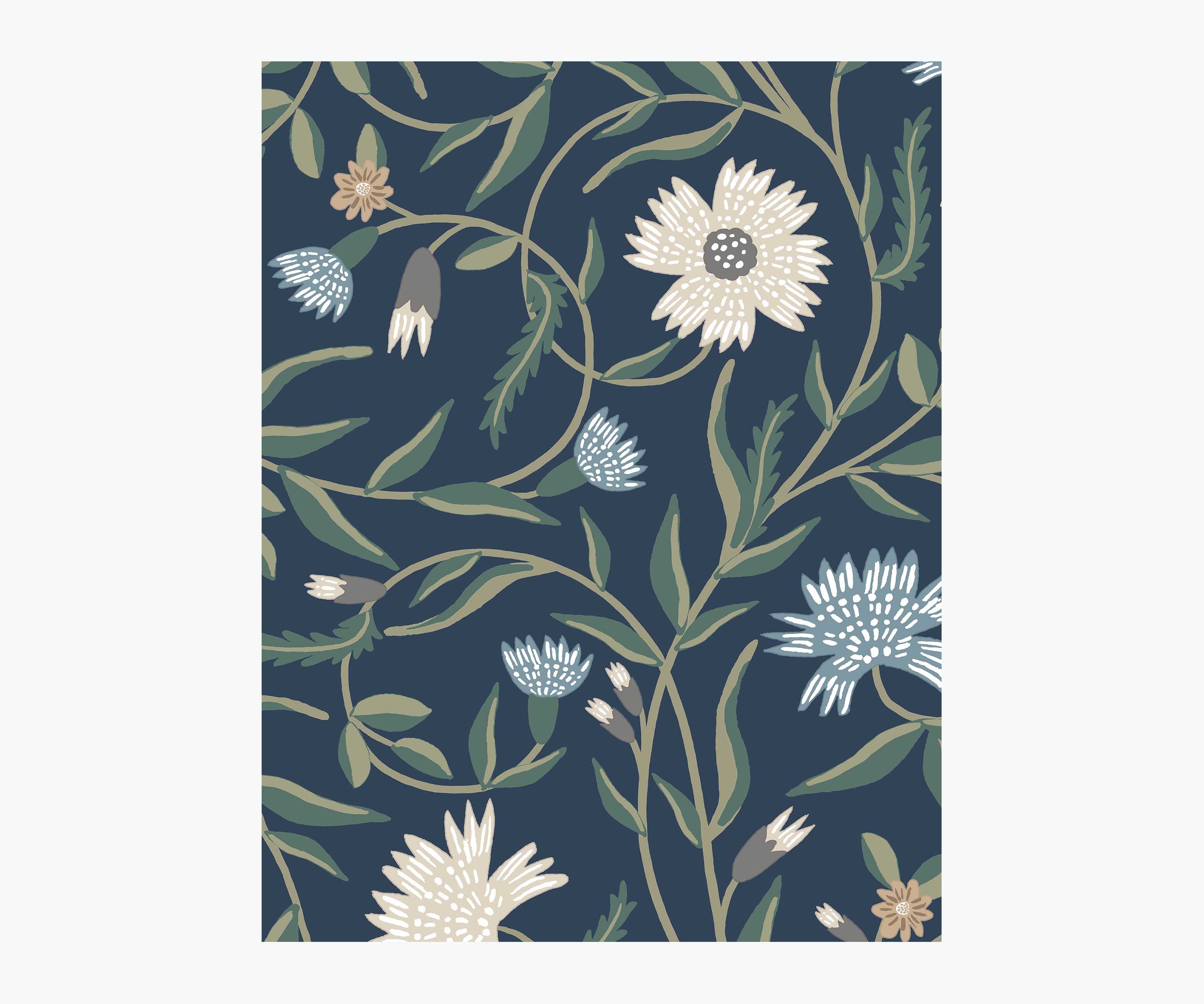 Aster Wallpaper Sample - Navy