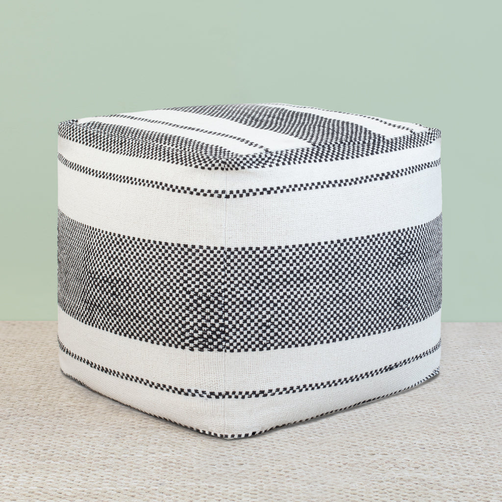 The Woven Multi Stripe Pouf