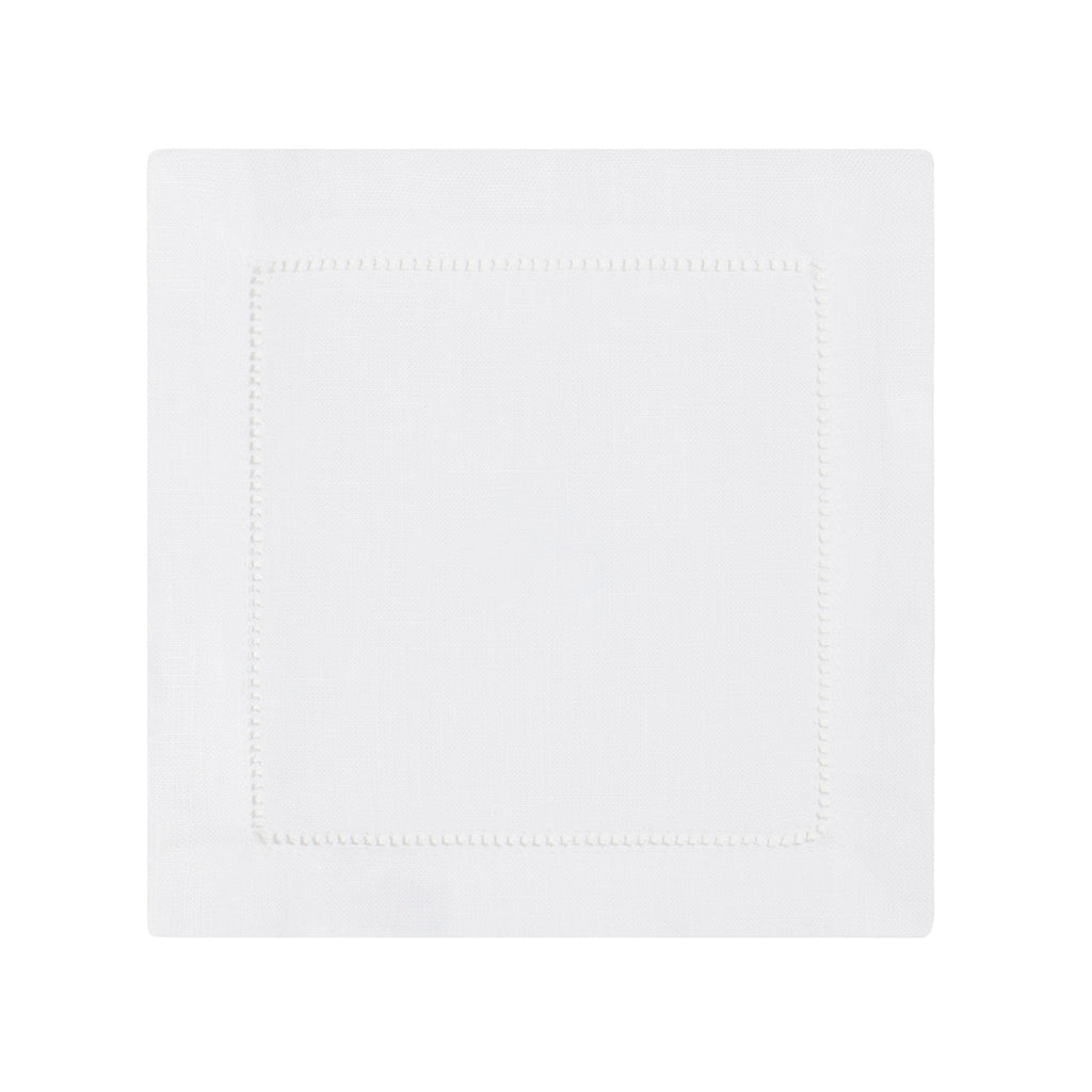 The Classic Hemstitch Linen Cocktail Napkin (Set of 4)