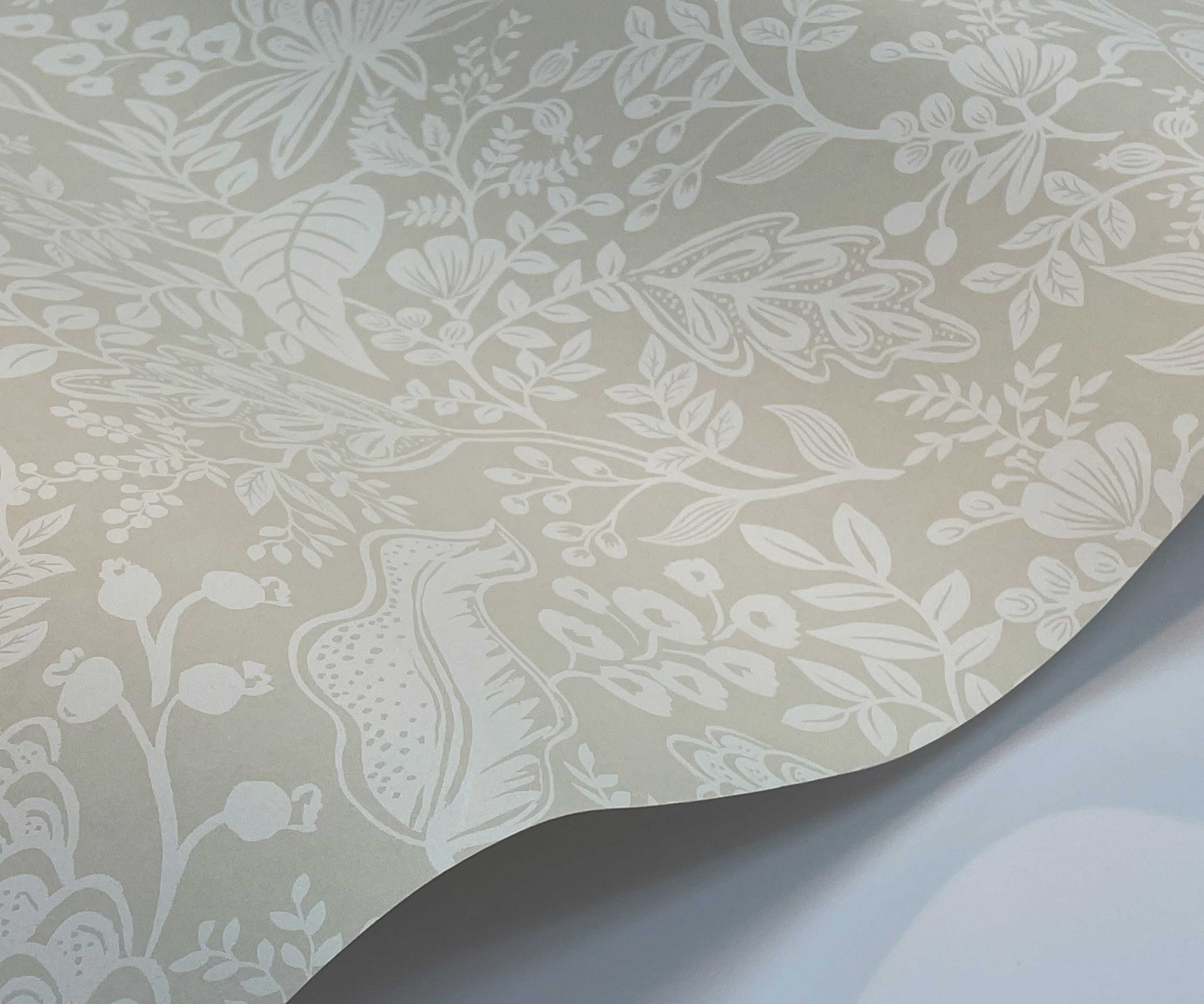 Pomegranate Wallpaper Sample - Beige & White