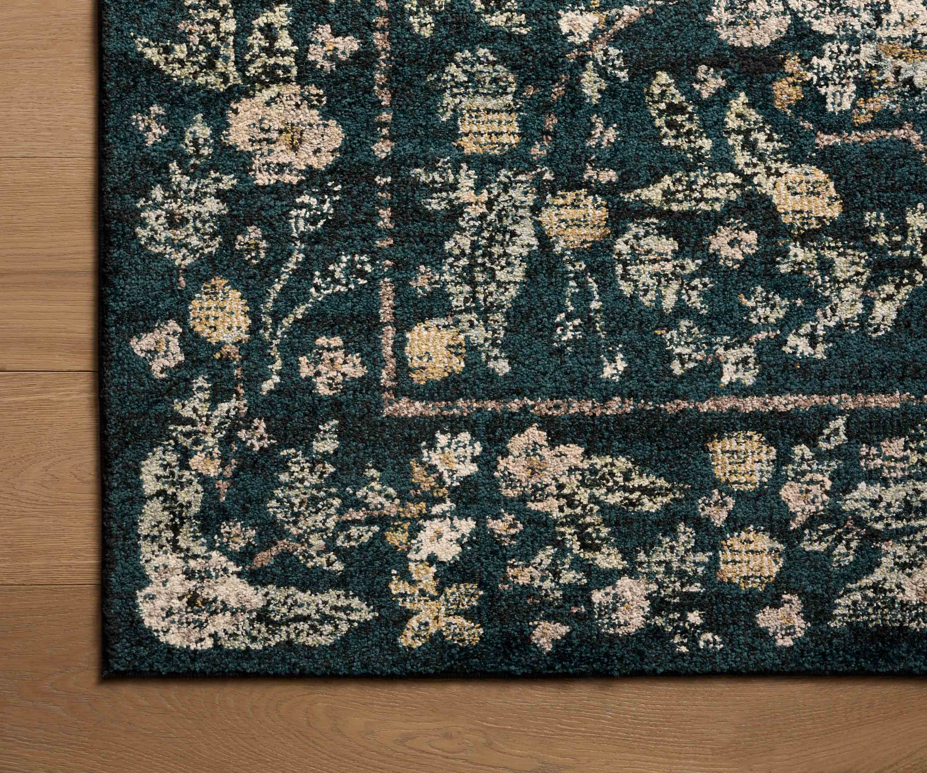 Laurel Peacock Garden Power Loomed Rug - Navy