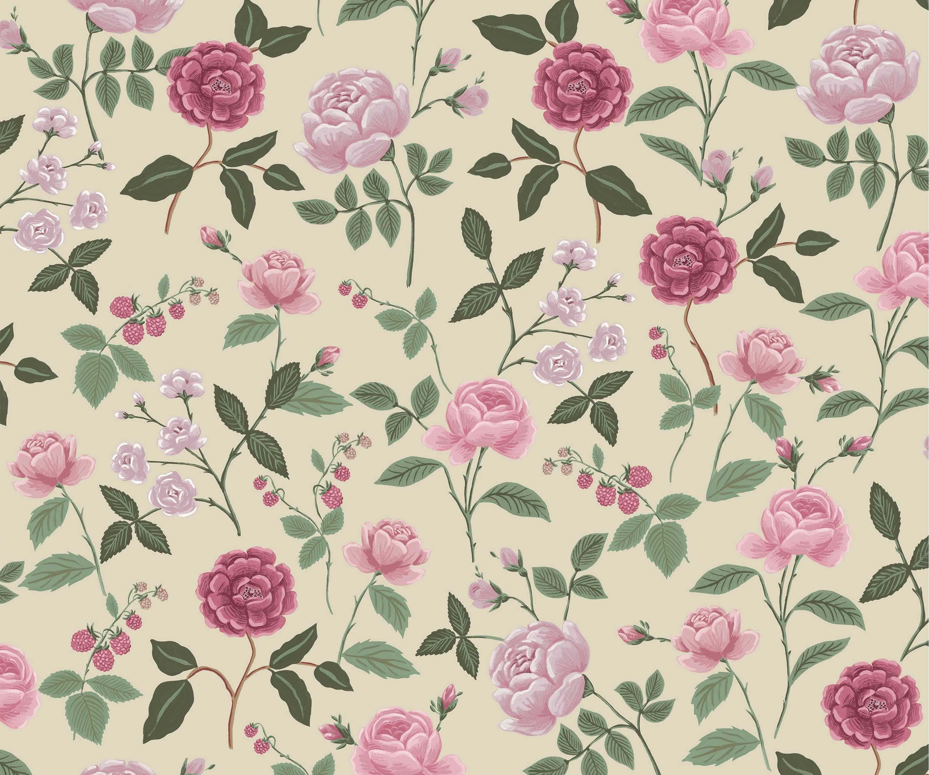 Roses Wallpaper - Linen