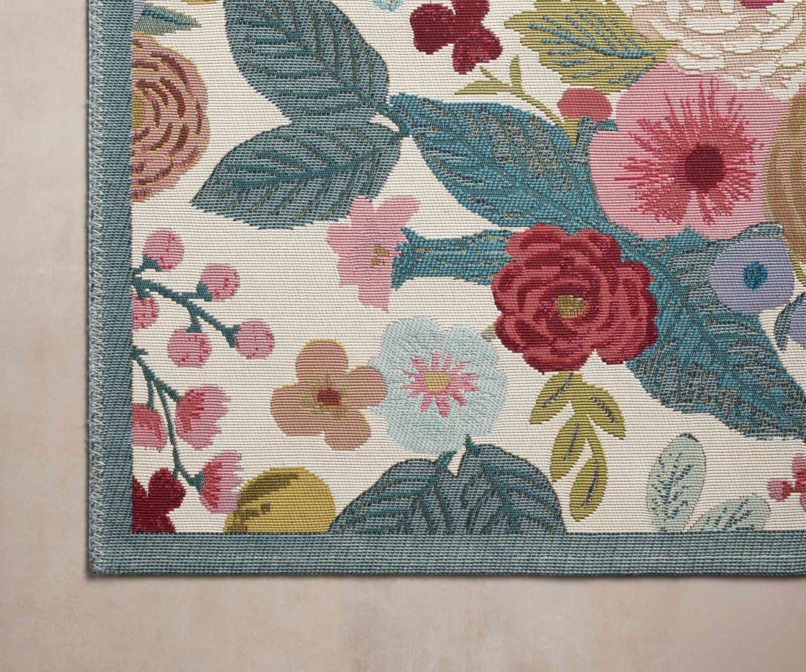 Perennial Garden Party Power Loomed Rug - Rose Multi