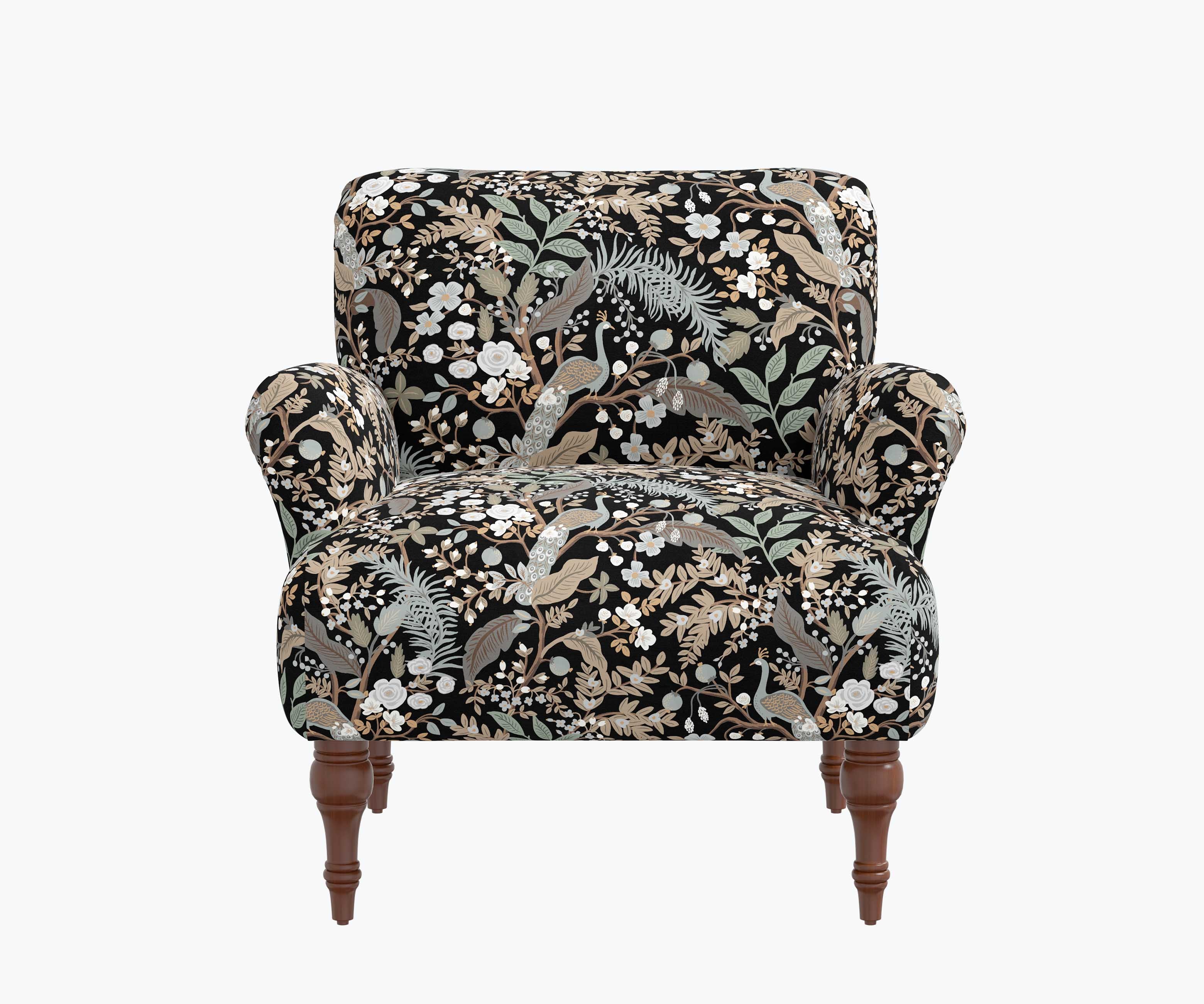 Bristol Armchair - Peacock Garden Black