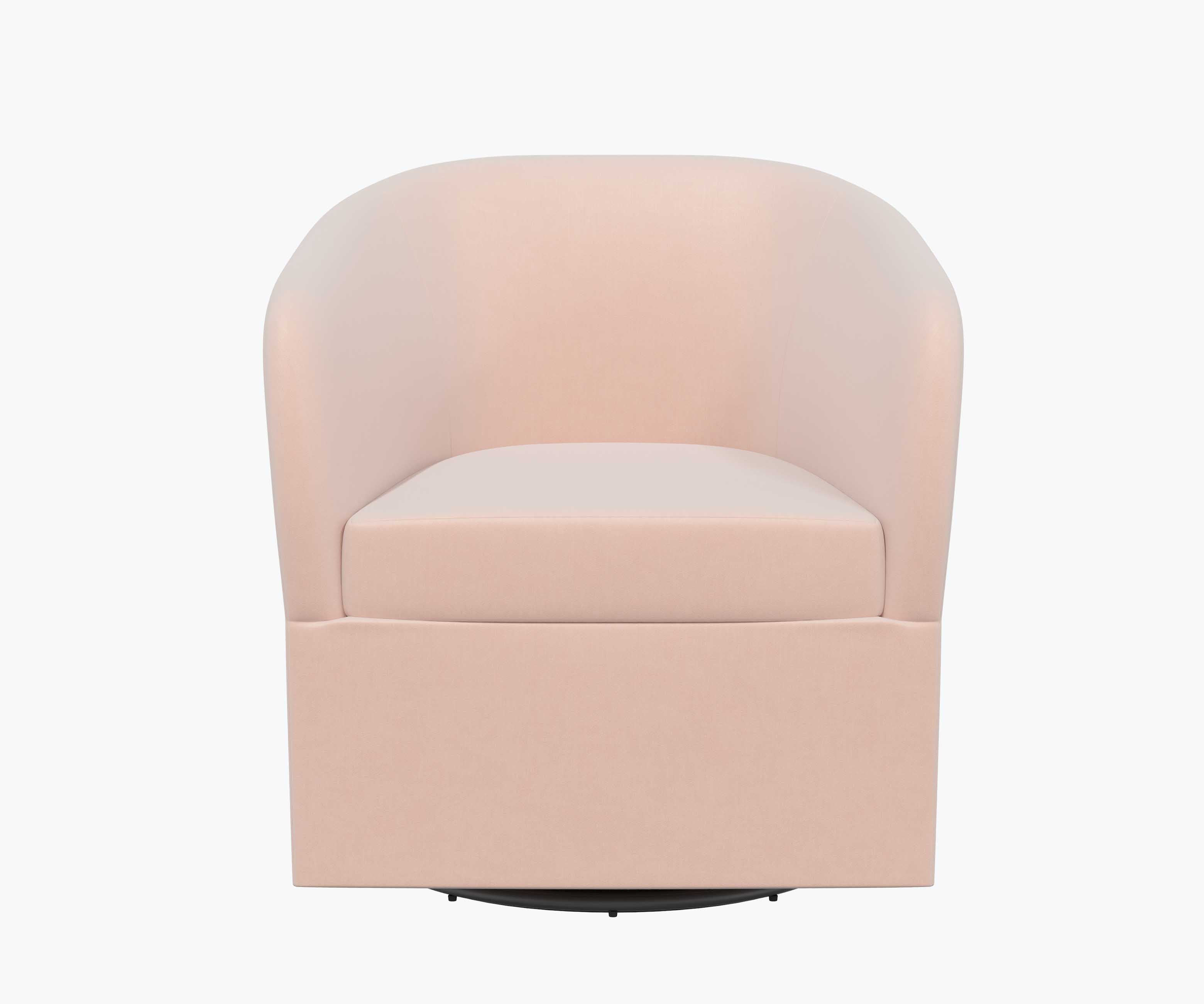 Pembroke Swivel Chair - Blush Velvet