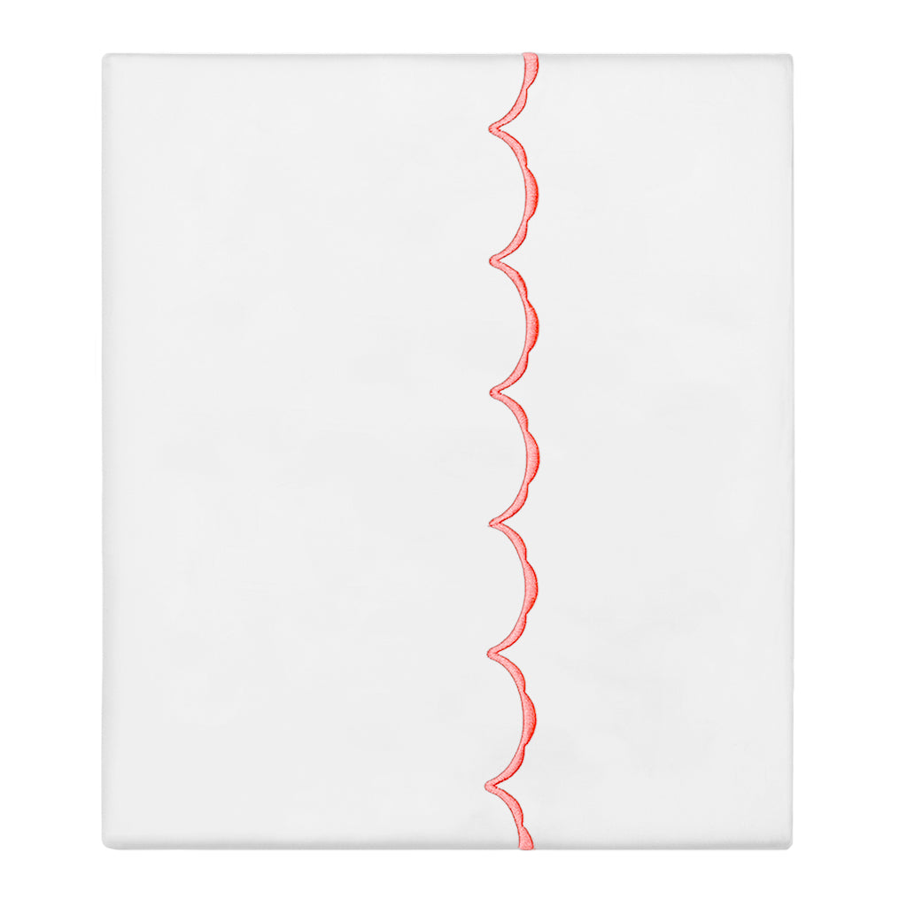 Coral Wavelet Embroidered Flat Sheet