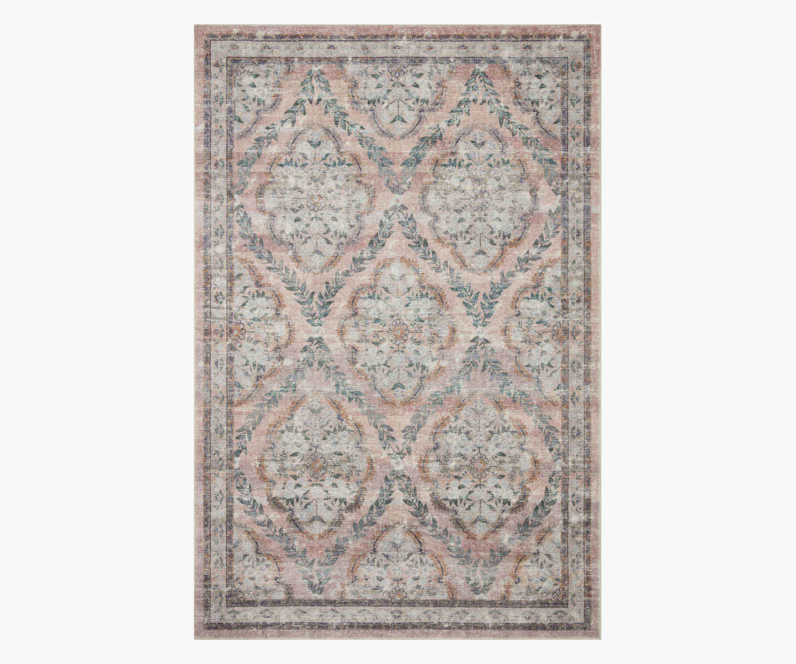 Courtyard Chateau Printed Rug - Blush