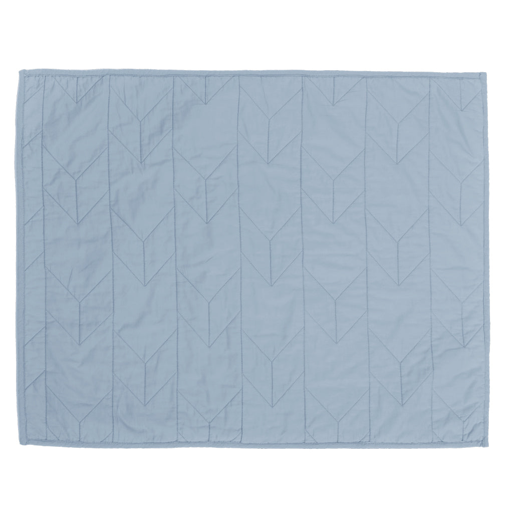 French Blue Chevron Quilt Sham Pair