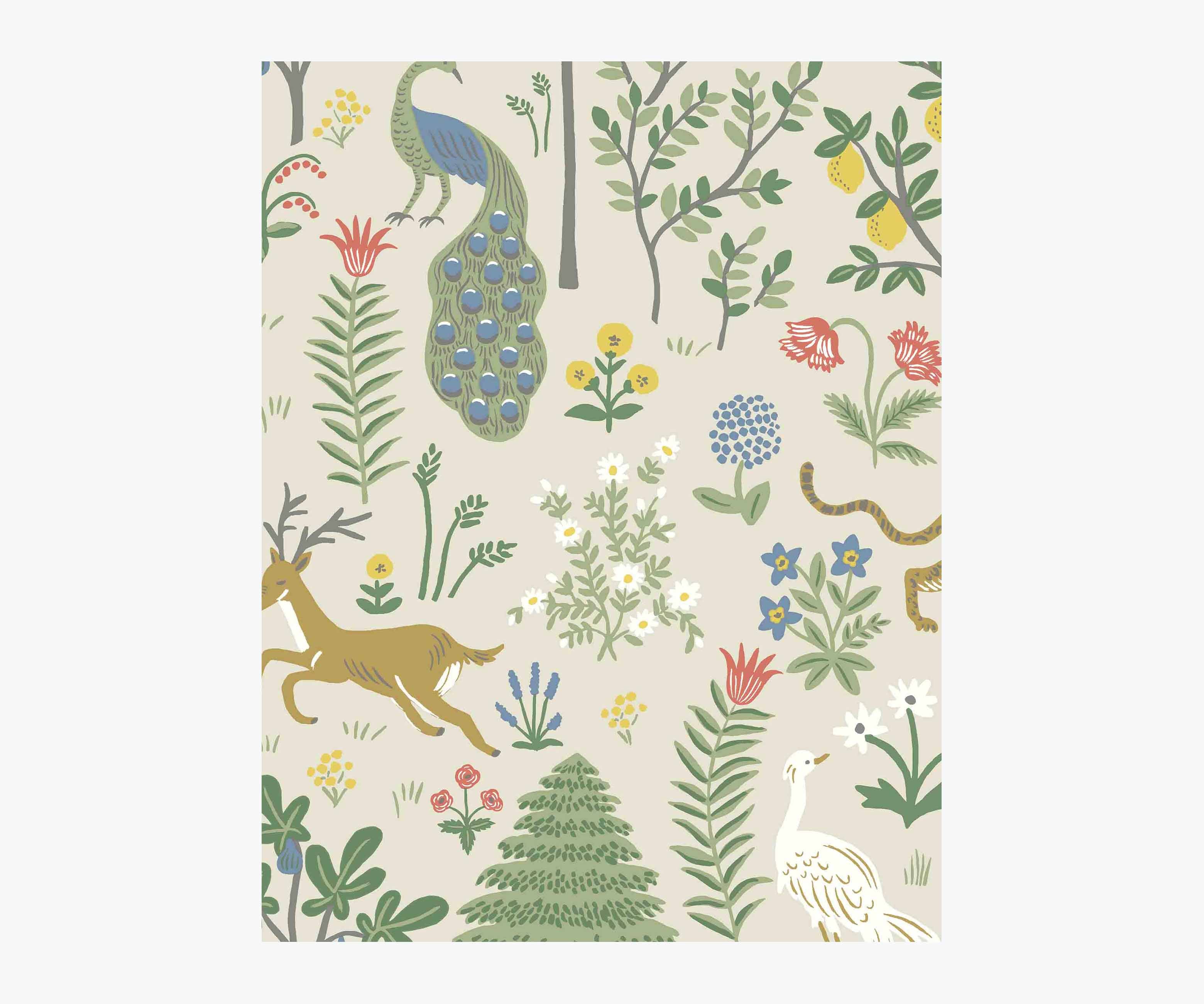 Menagerie Wallpaper Sample - Cream