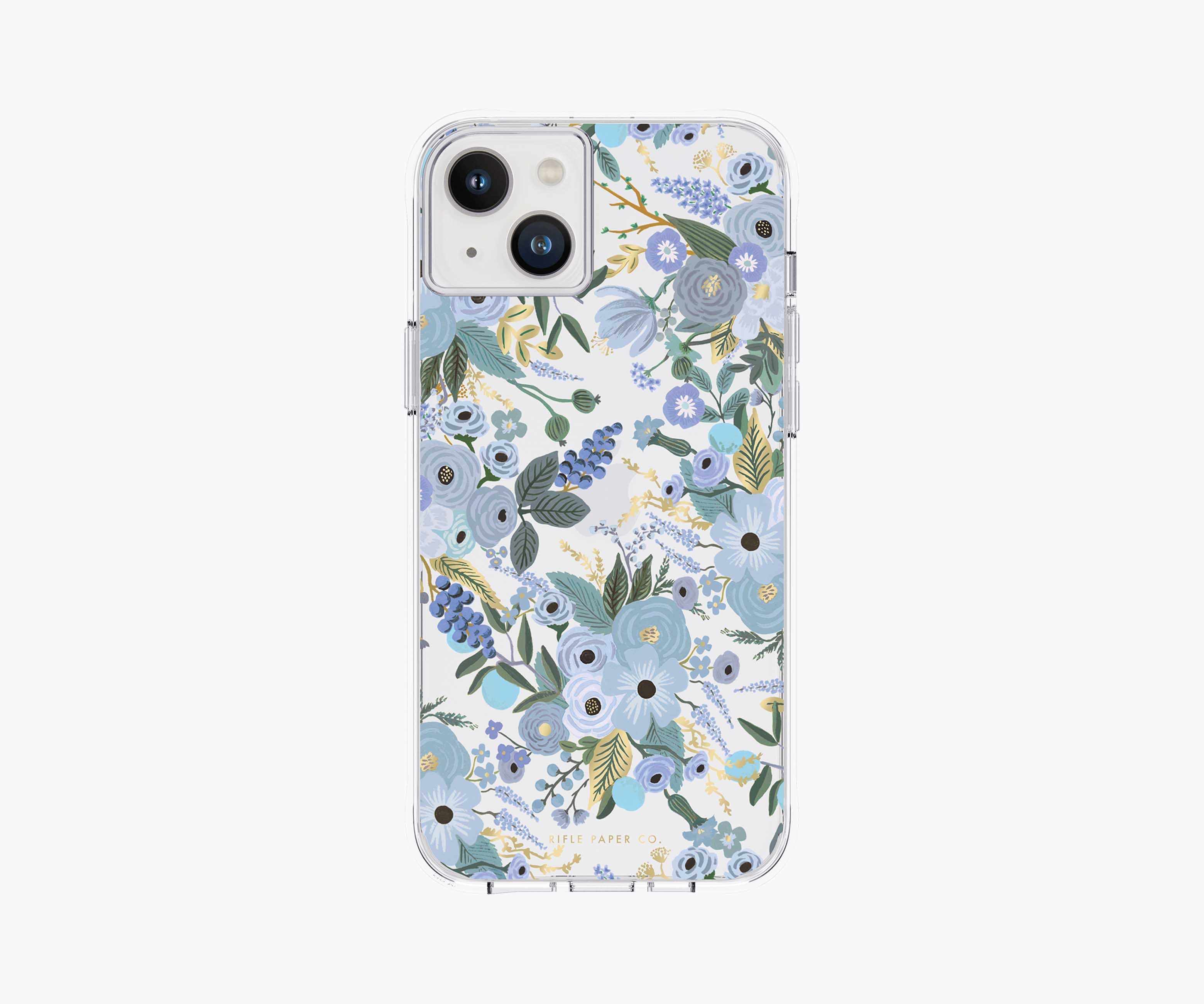 iPhone 14 Plus Case - Clear Garden Party Blue