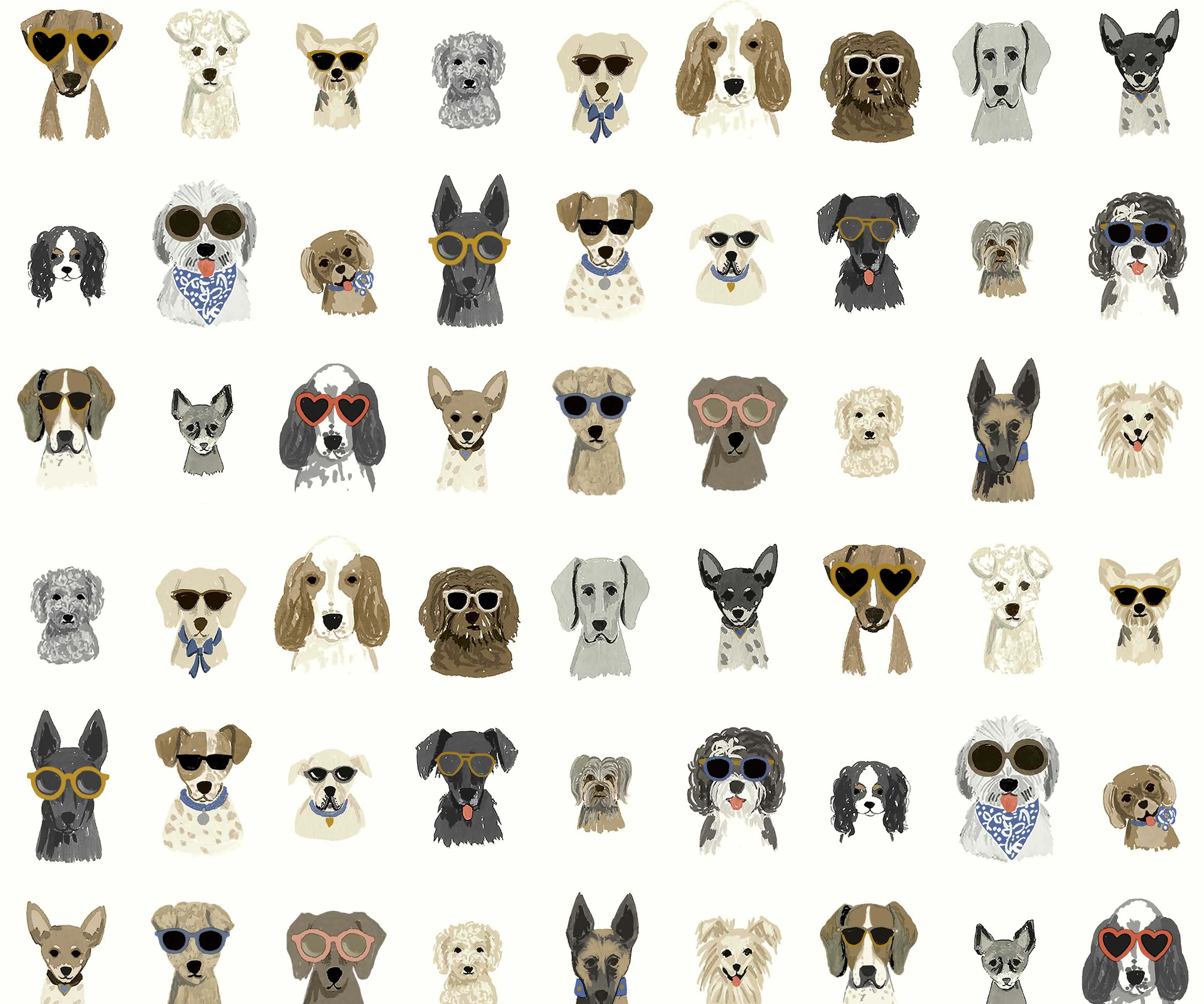 Dog Days Peel & Stick Wallpaper - White Multi