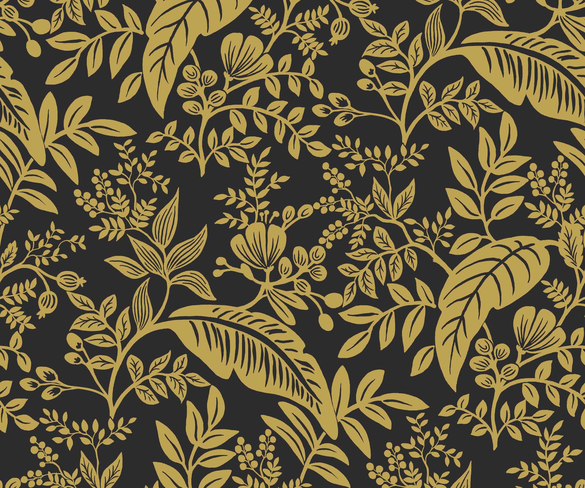 Canopy Wallpaper - Metallic Gold & Black