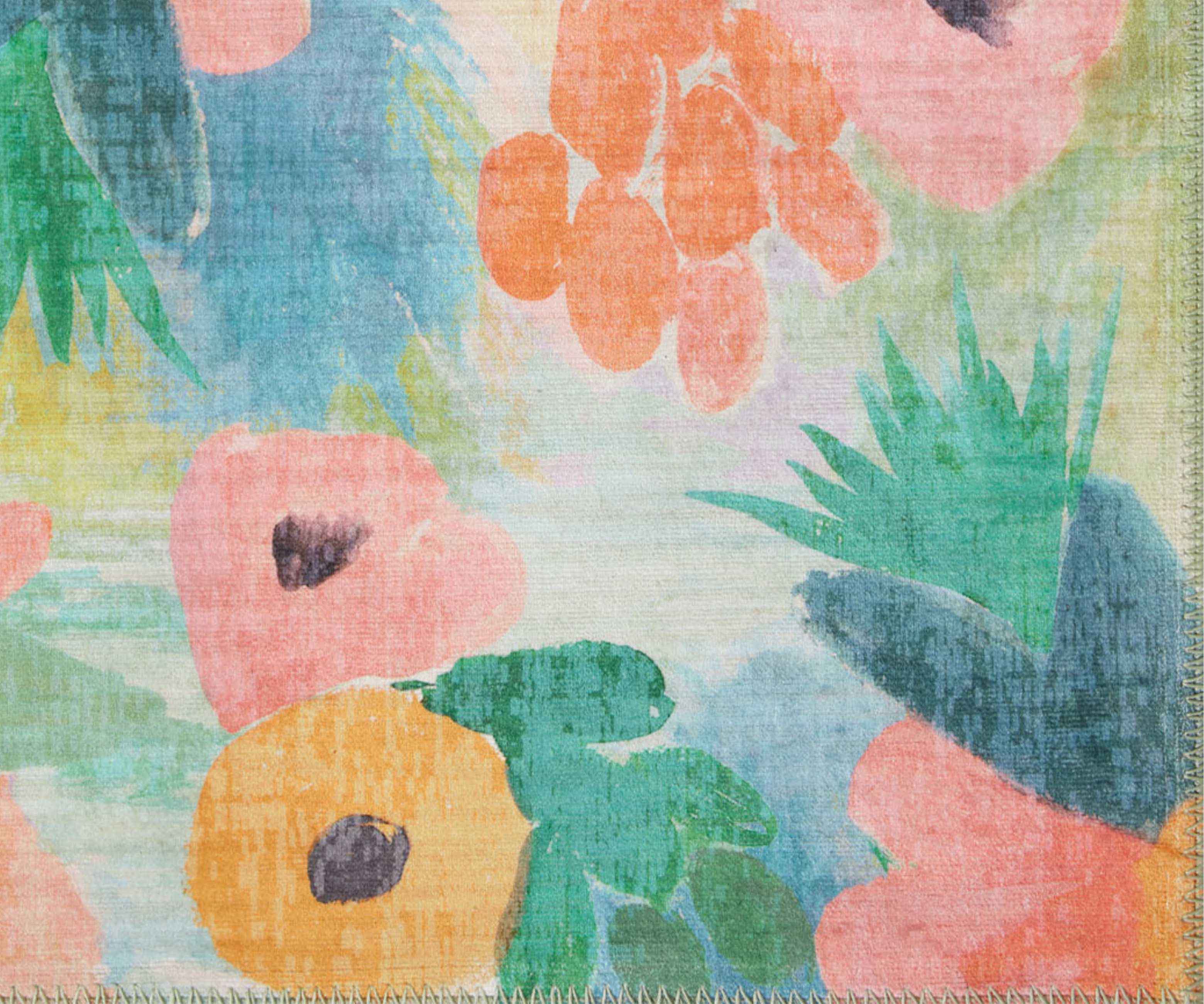 Meadow Clementine Printed Rug - Multi