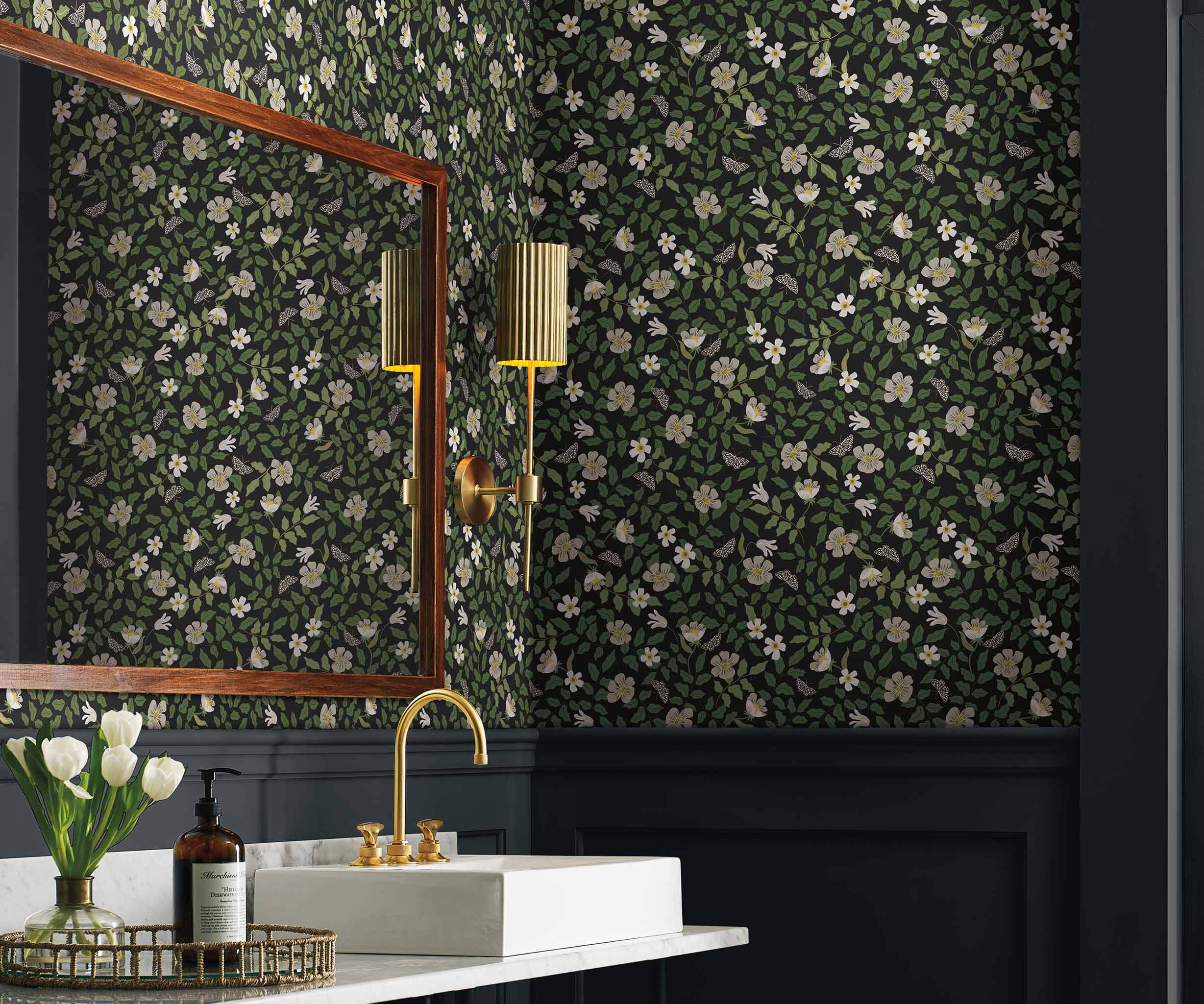 Primrose Peel & Stick Wallpaper - Linen & Black