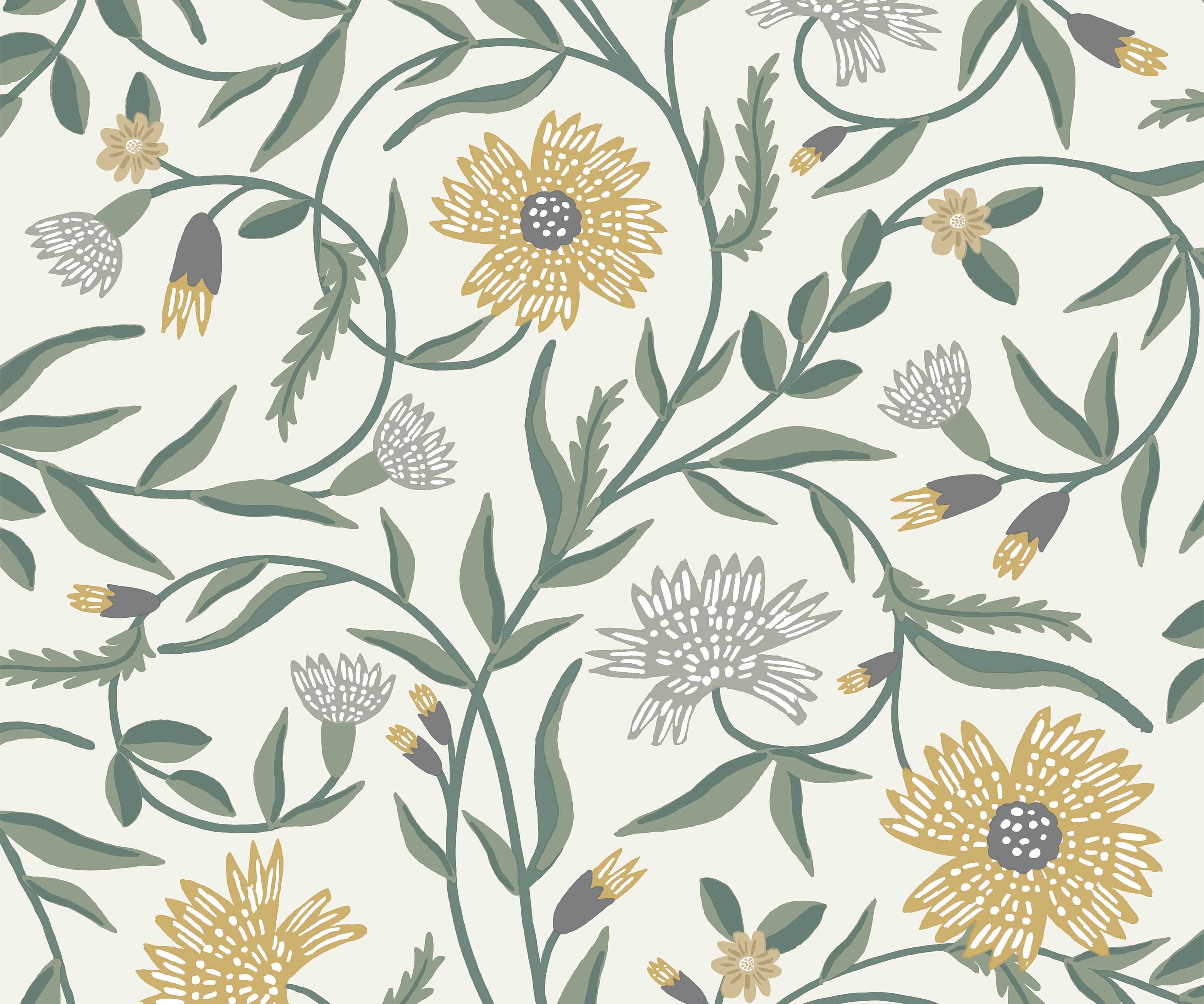 Aster Wallpaper - Linen & Gold