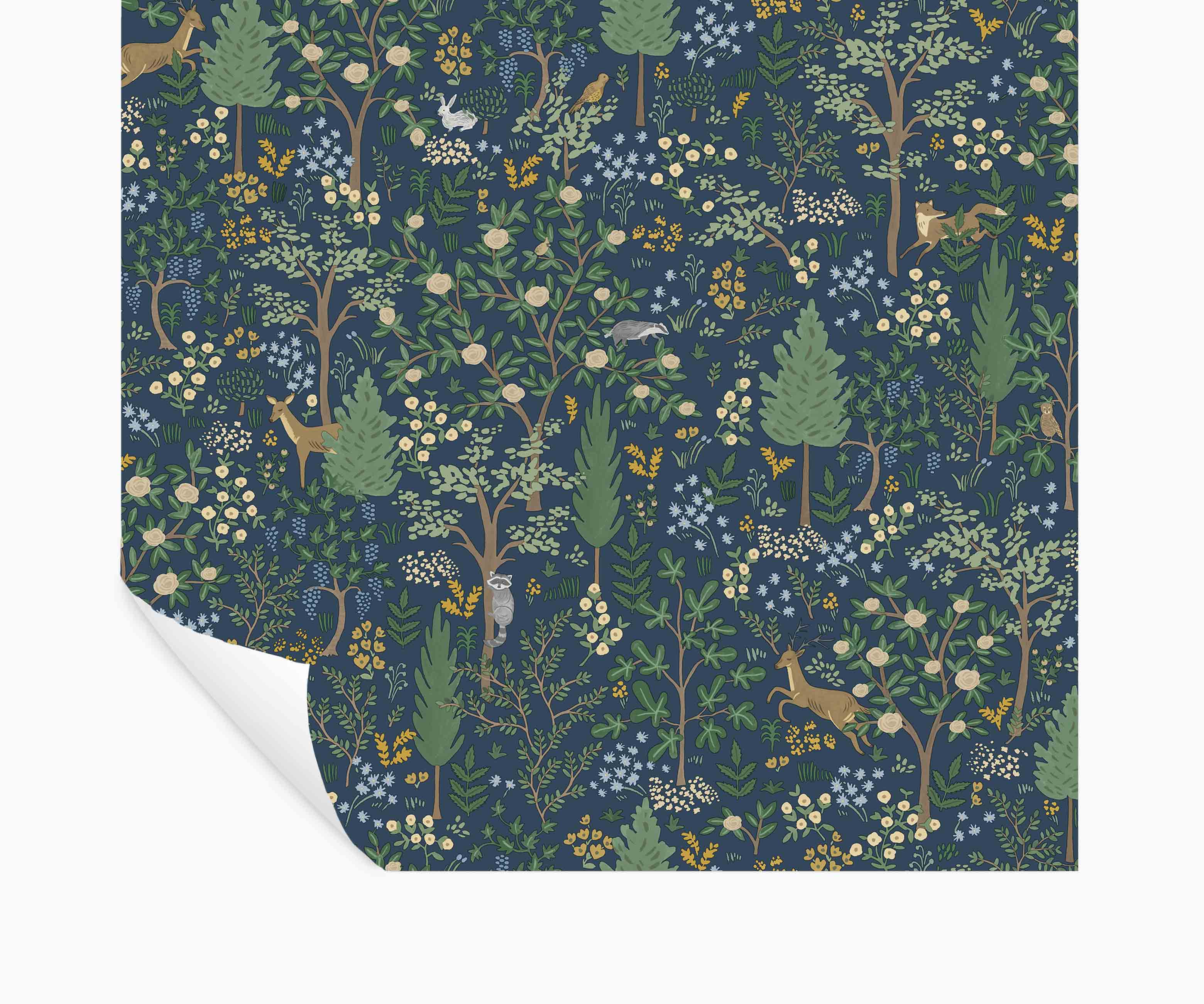 Woodland Peel & Stick Wallpaper - Navy