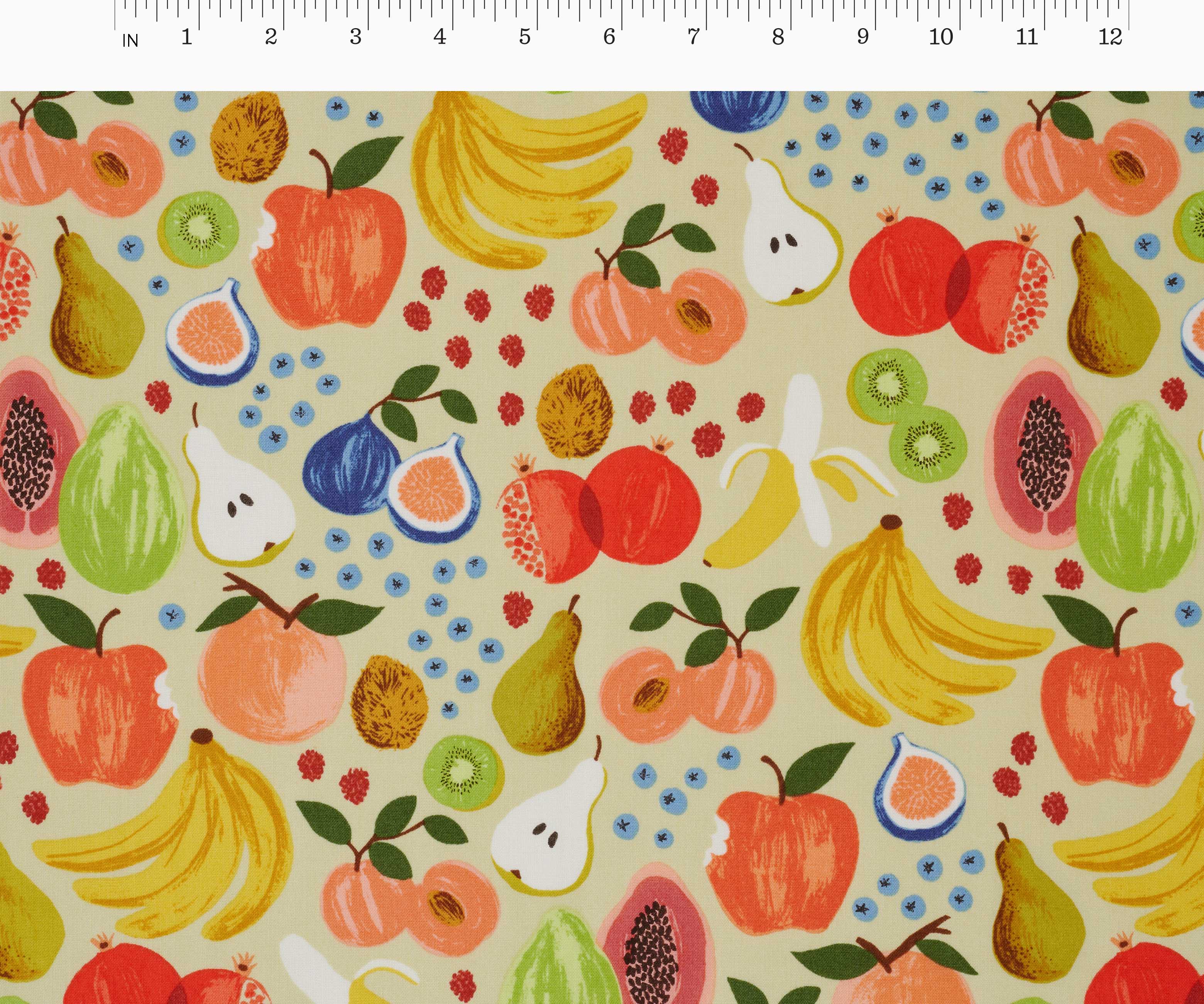 Fruit Stand Cotton Fabric - Cream