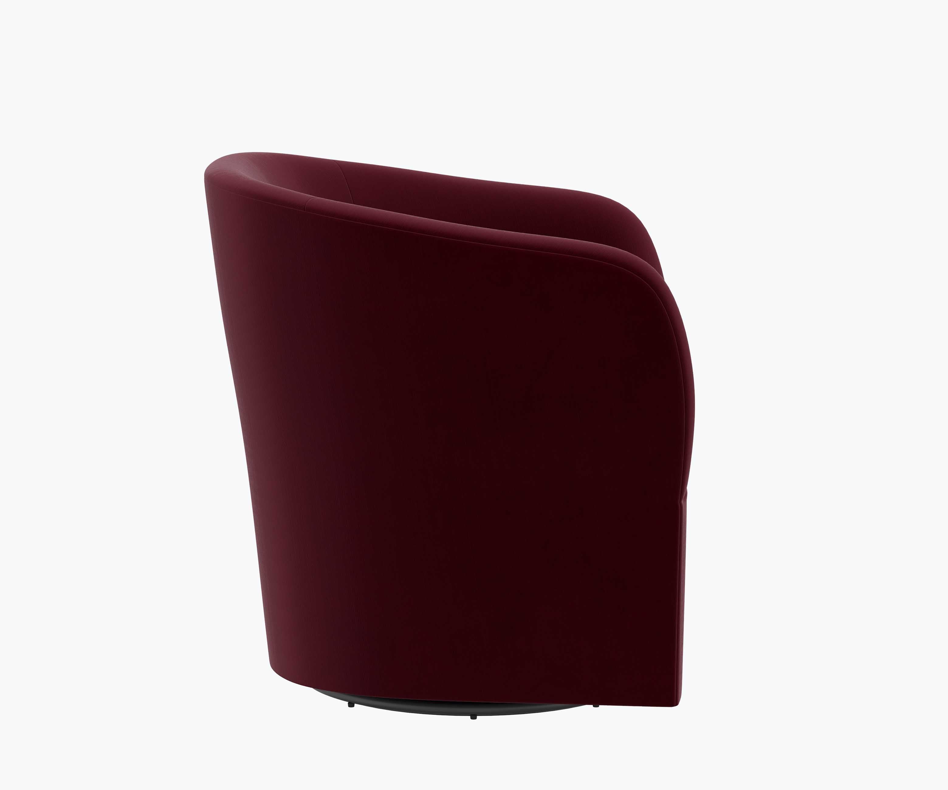 Pembroke Swivel Chair - Plum Velvet