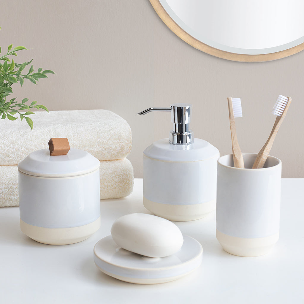 The Natural Ceramic Bath Accessories - Toothbrush Holder