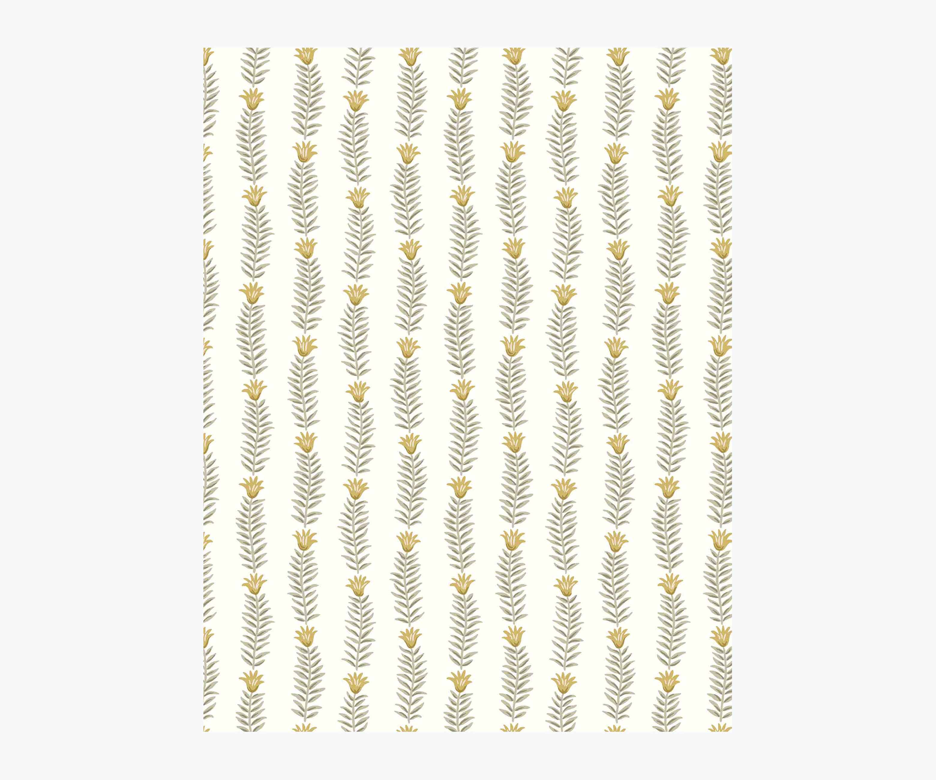 Eden Wallpaper Sample - White & Metallic Gold