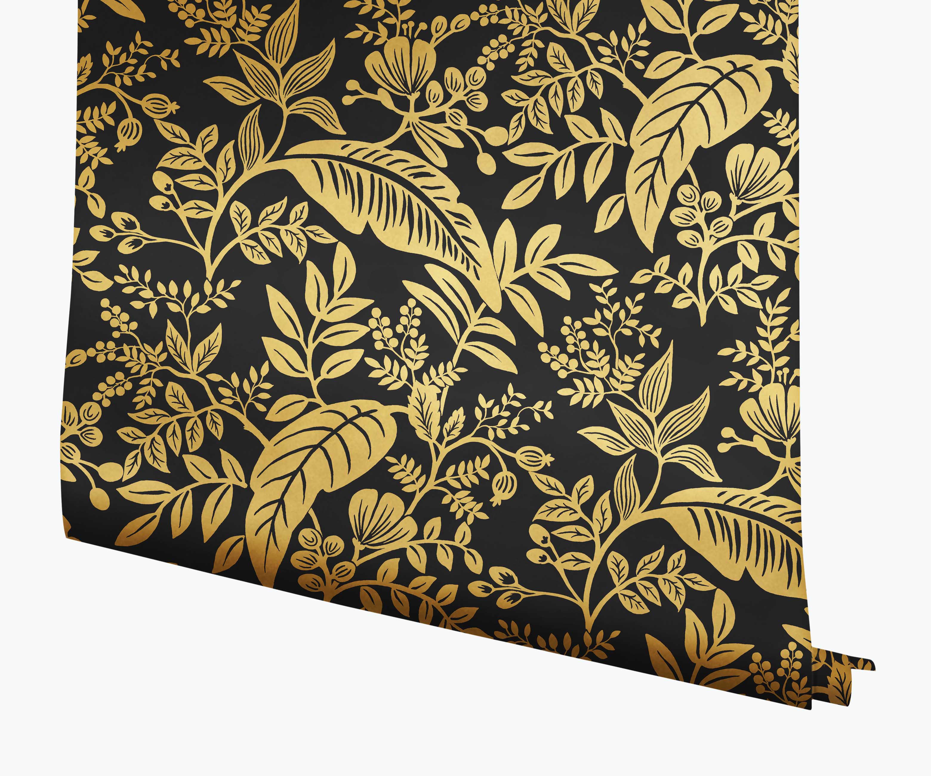 Canopy Wallpaper - Metallic Gold & Black