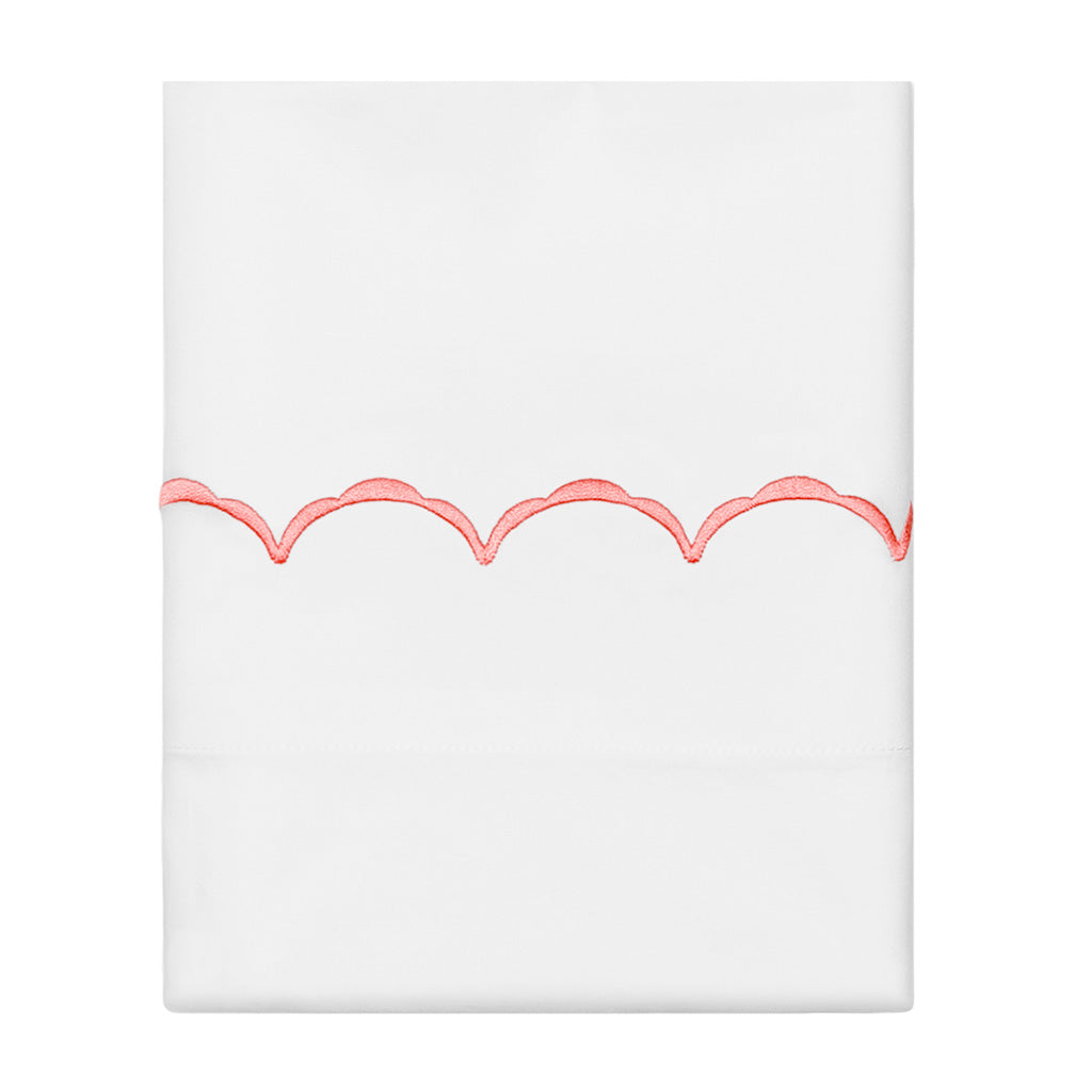 Coral Wavelet Embroidered Pillowcase Pair