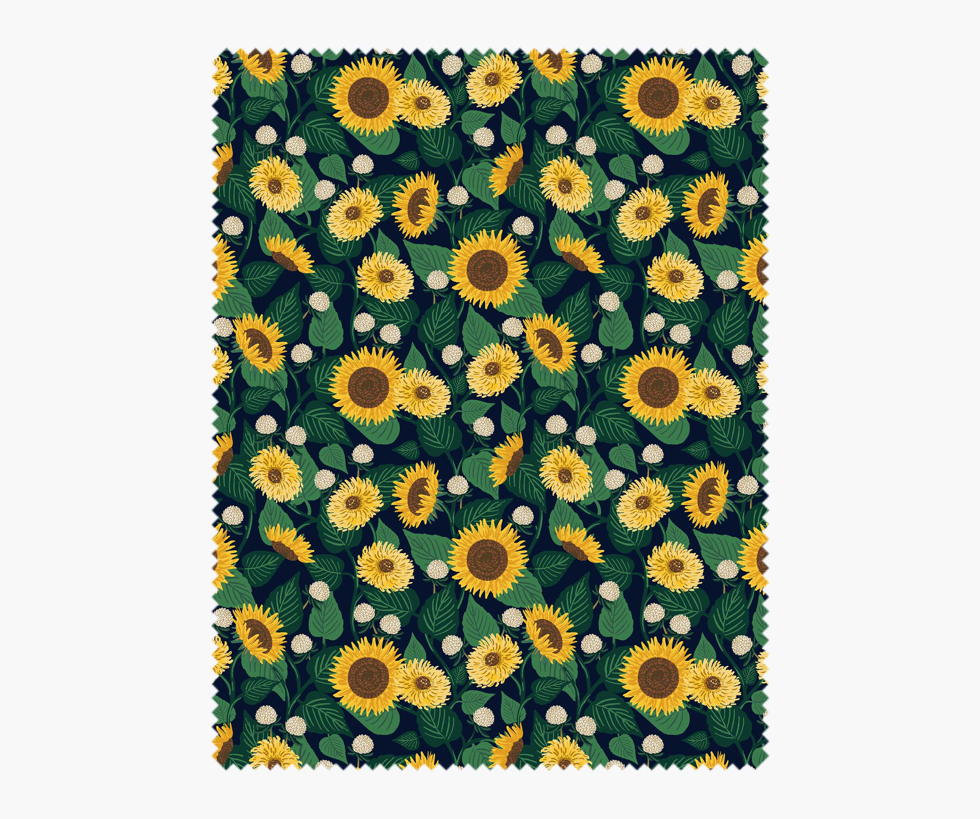 Sunflower Fields Cotton Fabric - Navy