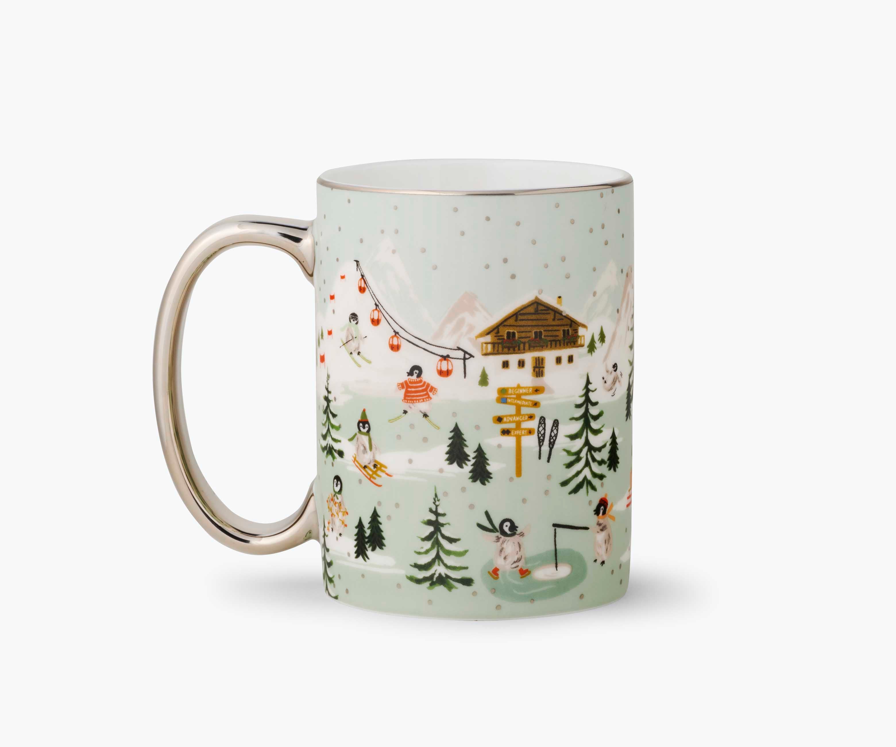 Holiday Porcelain Mug - Penguin Village