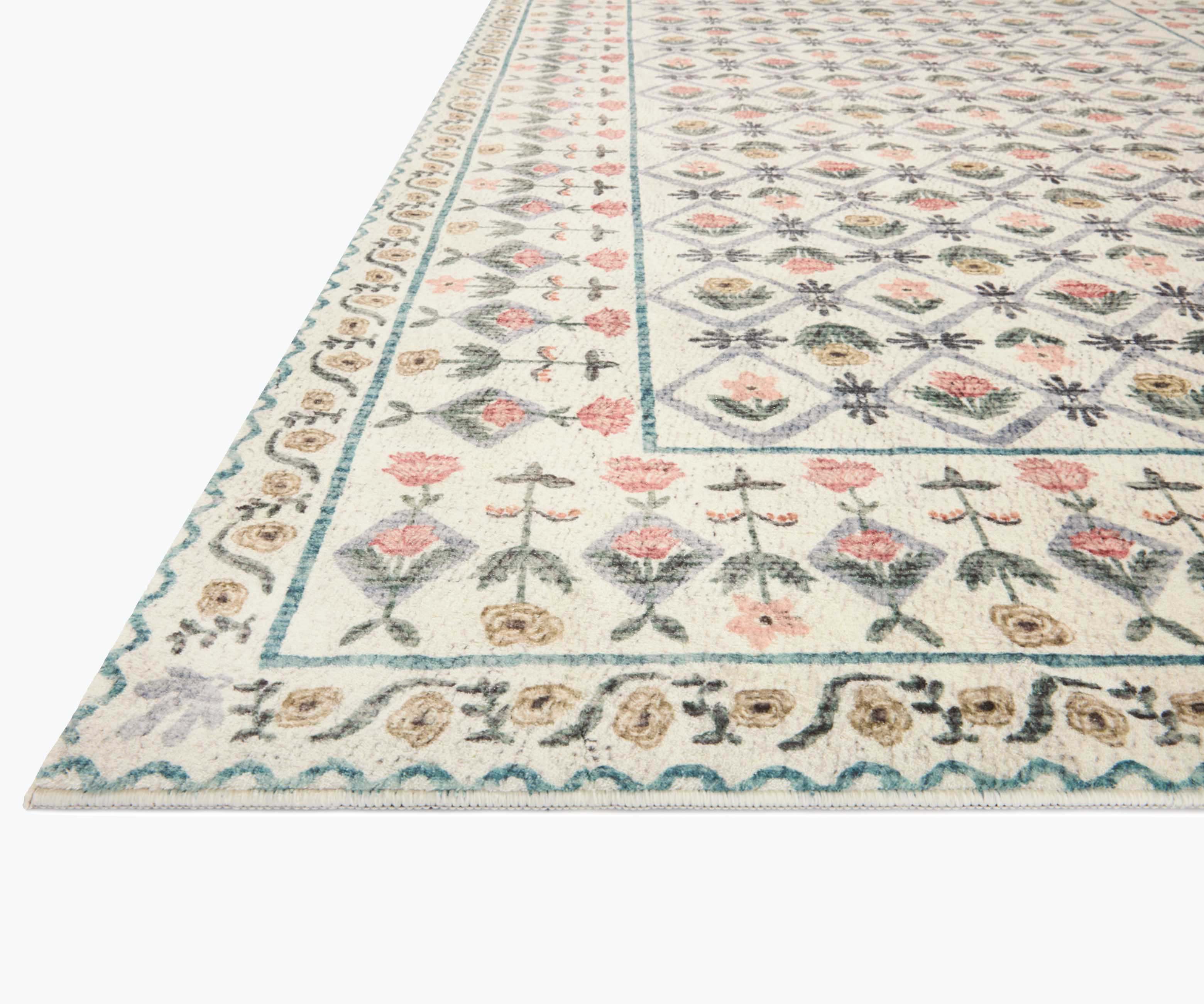 Eden Lattice Power Loomed Rug - Ivory