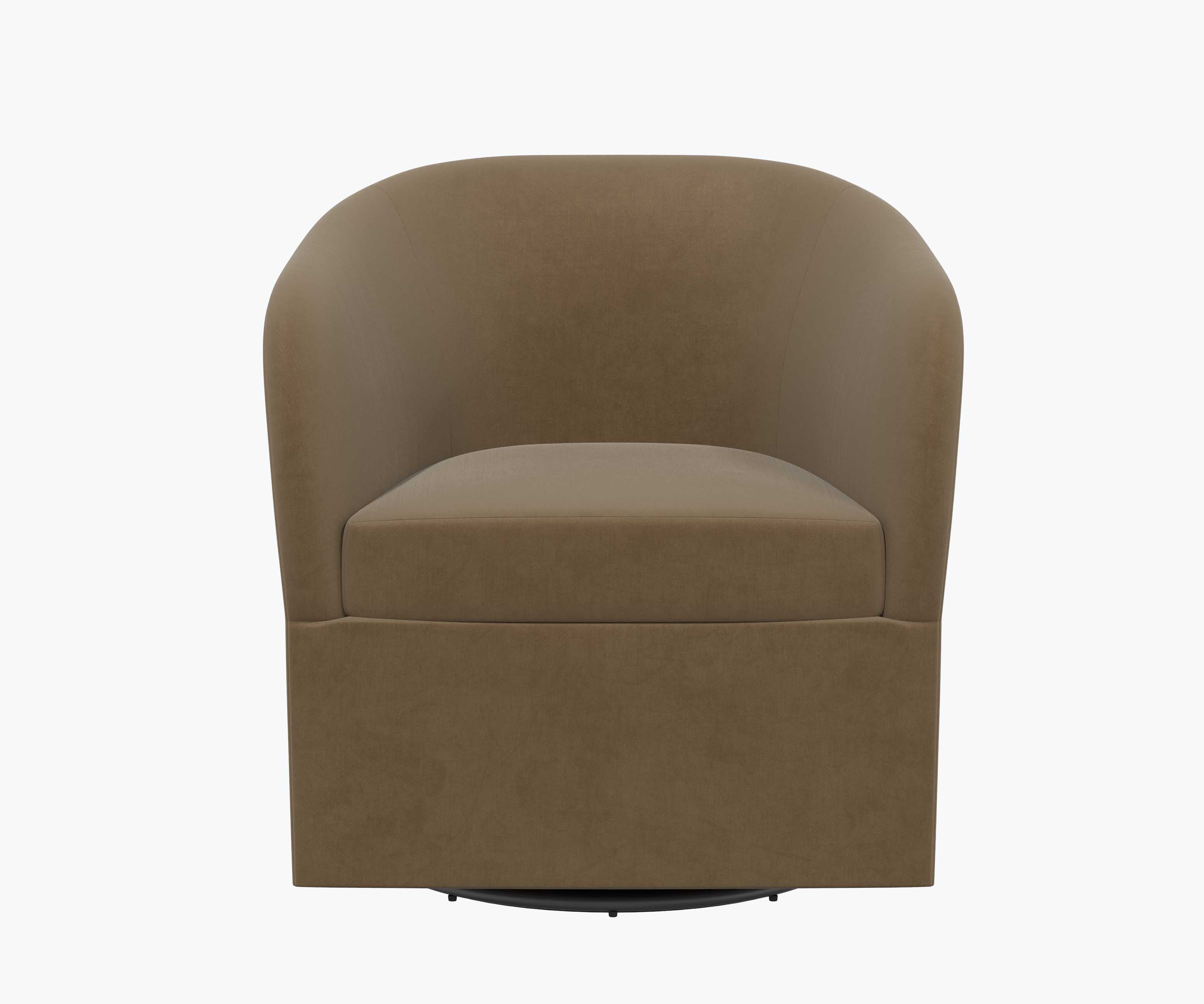 Pembroke Swivel Chair - Walnut Velvet