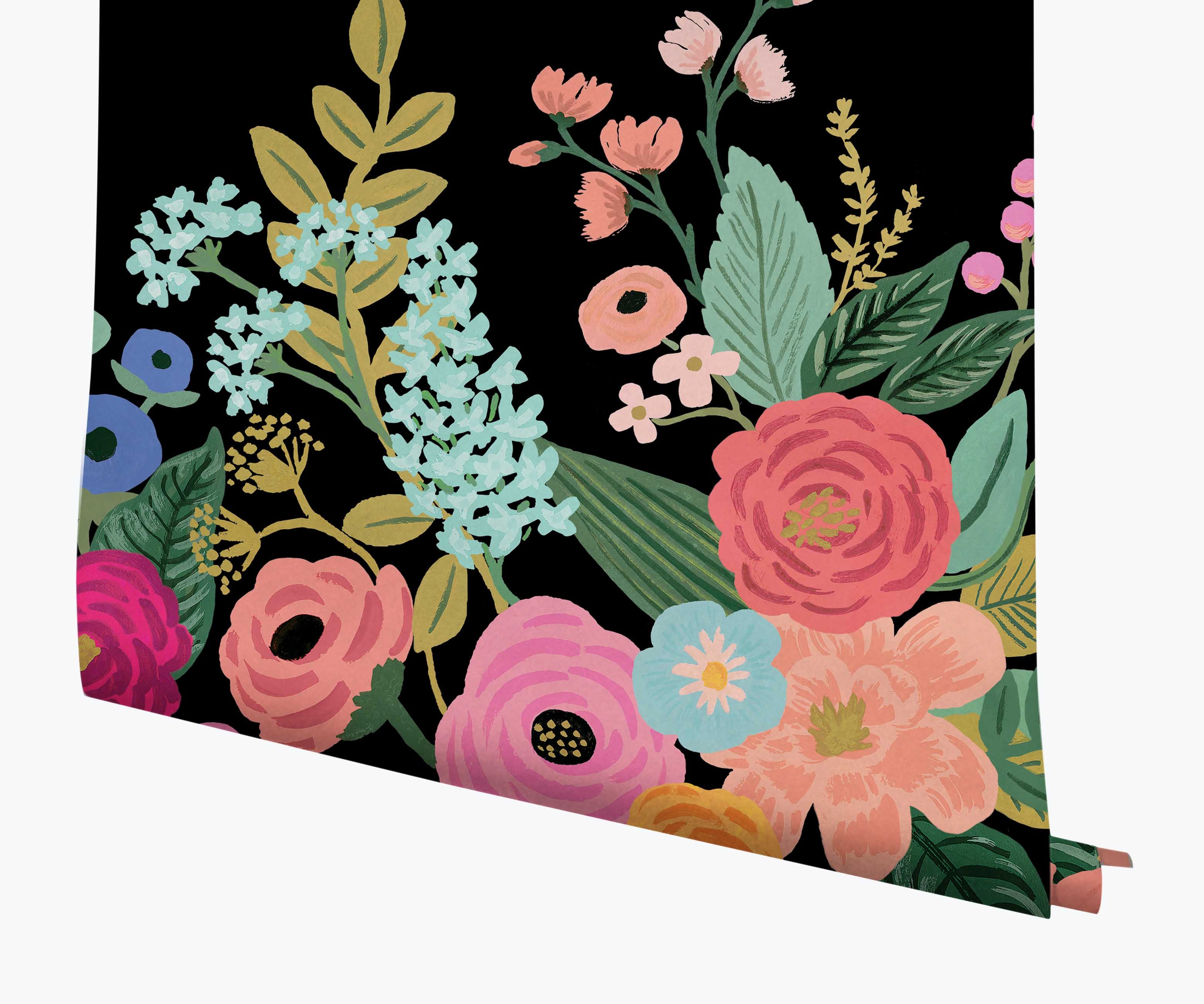 Garden Party Wallpaper Mural - Black