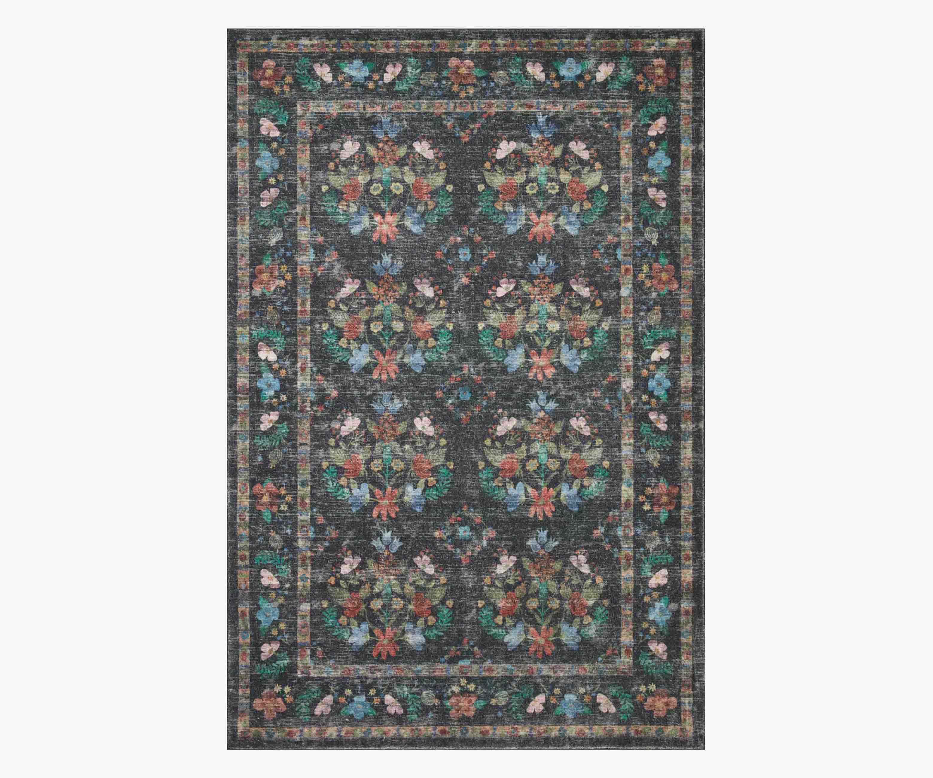 Courtyard Seville Printed Rug - Charcoal