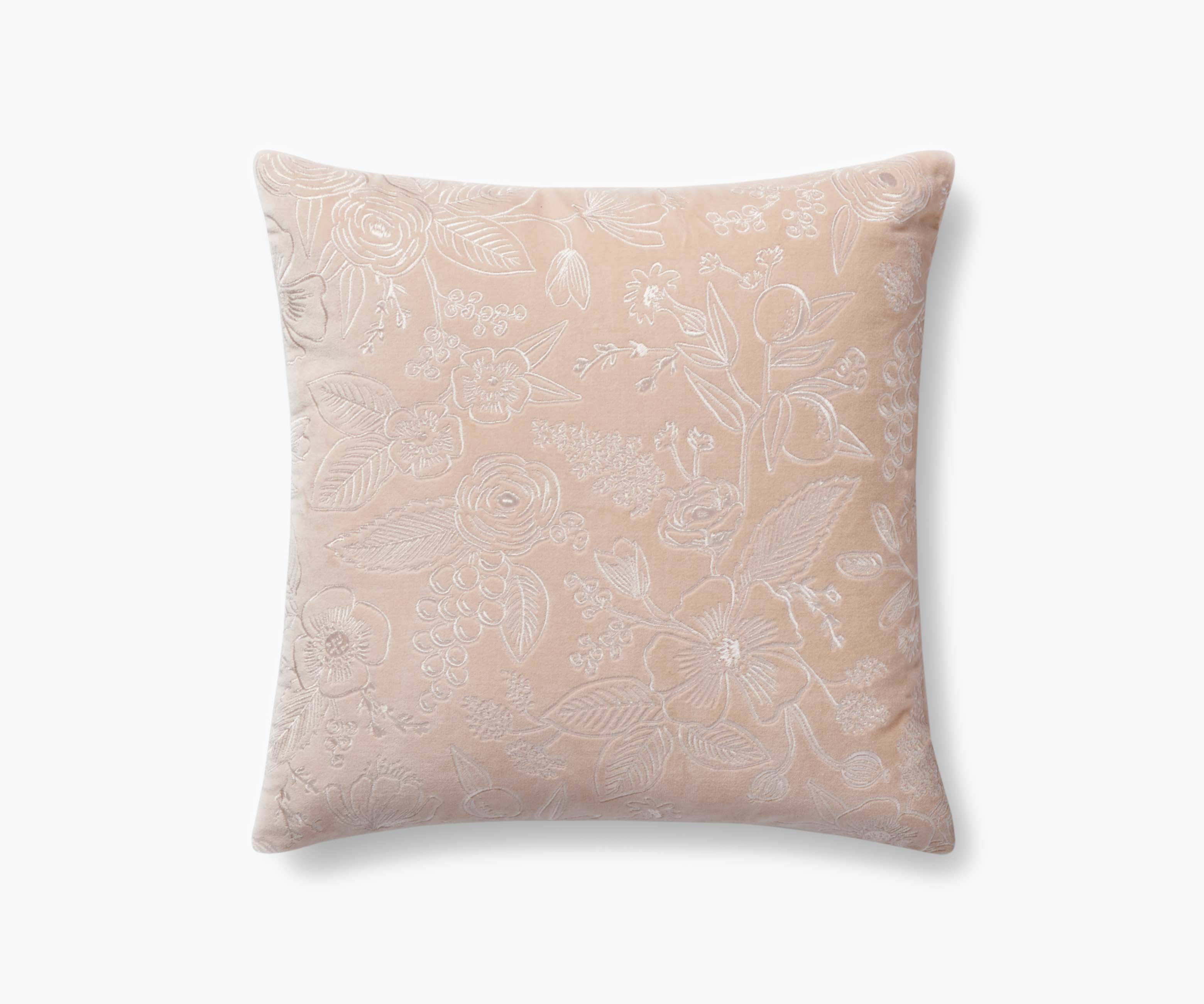 Colette Embroidered Pillow - Blush