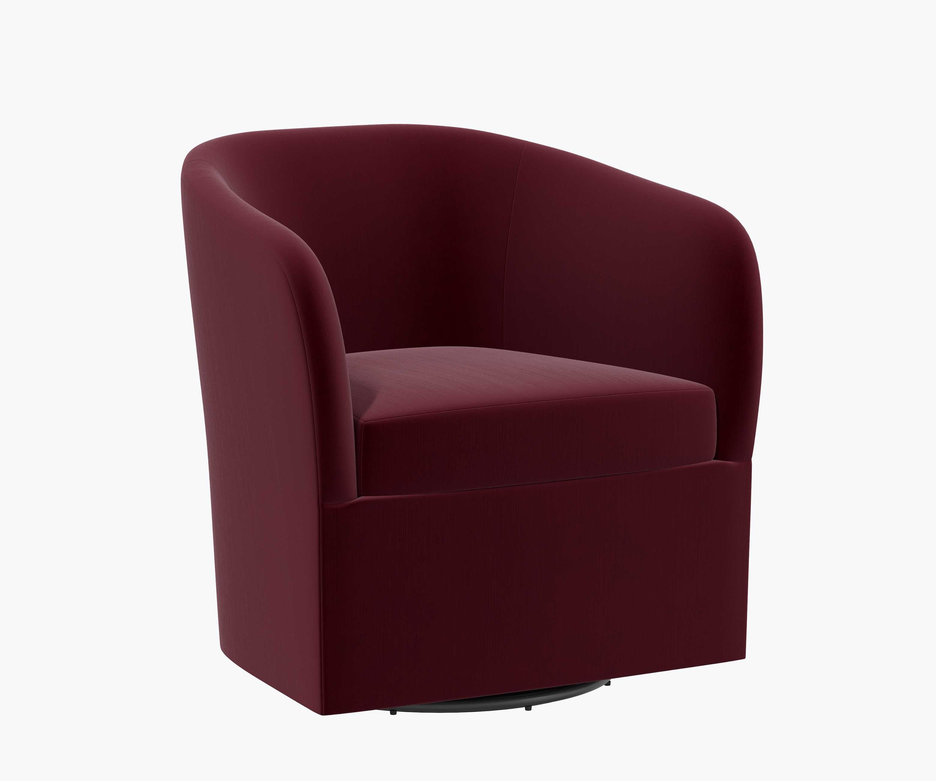 Pembroke Swivel Chair - Plum Velvet