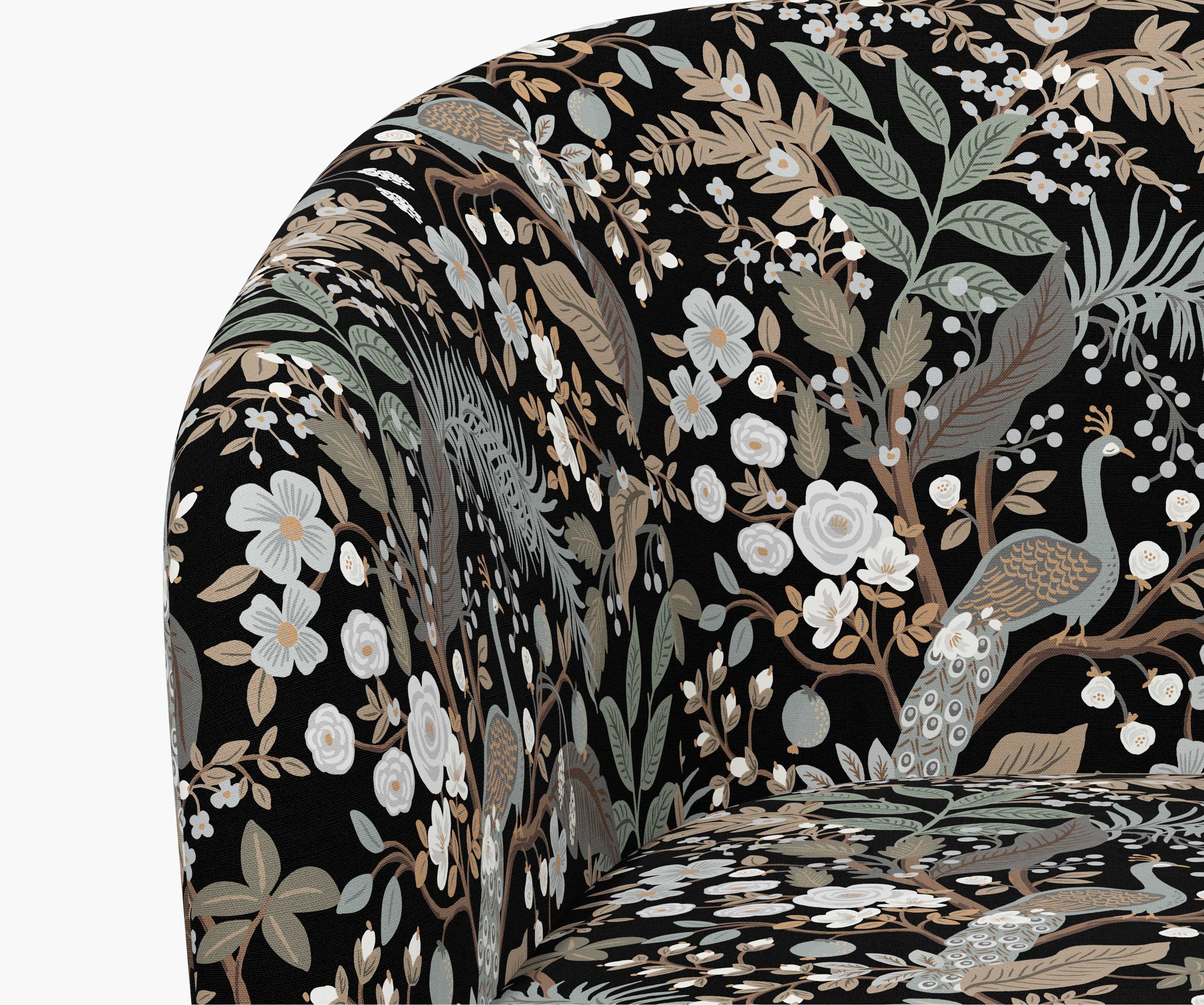 Pembroke Swivel Chair - Peacock Garden Black