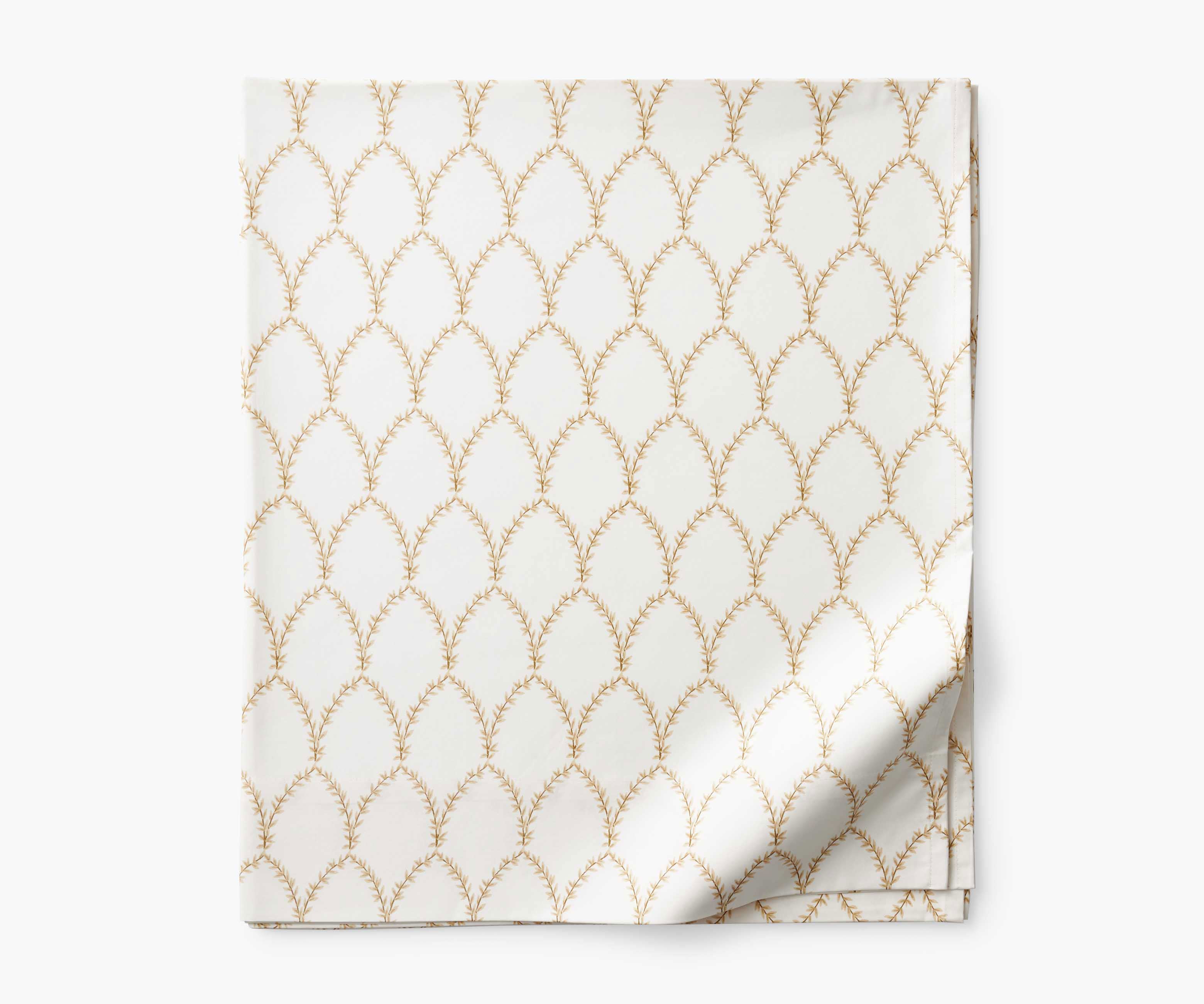 Sateen Flat Sheet - Laurel Metallic Gold